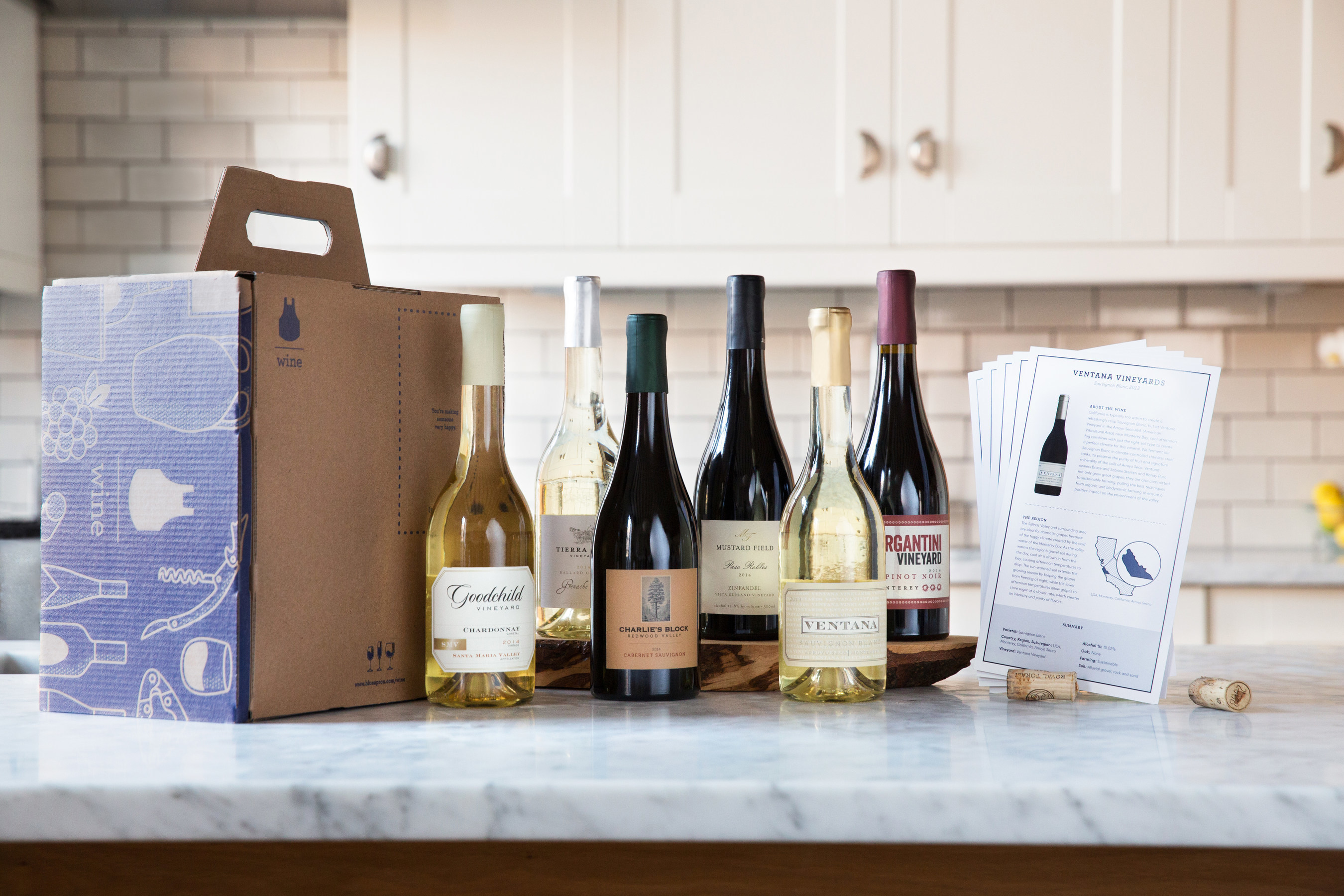 Blue Apron, The country's leading recipe and fresh ingredient delivery service expands offering to include wine pairings