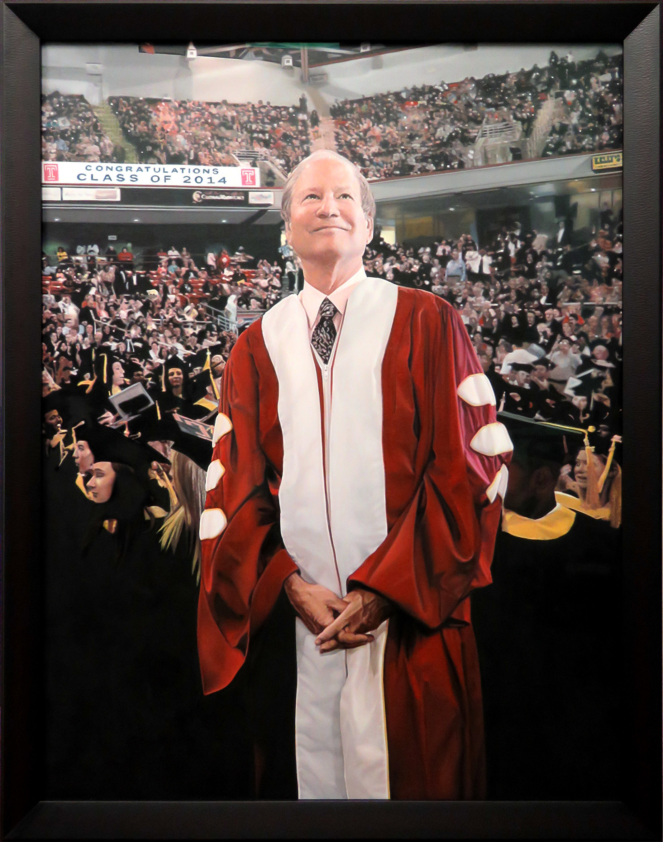 Portrait of Lewis Katz which was dedicated and will be displayed in the lobby of the Medical Education and Research Building at the Lewis Katz School of Medicine at Temple University. The portrait is by Italian artist, Francesco Mernini.