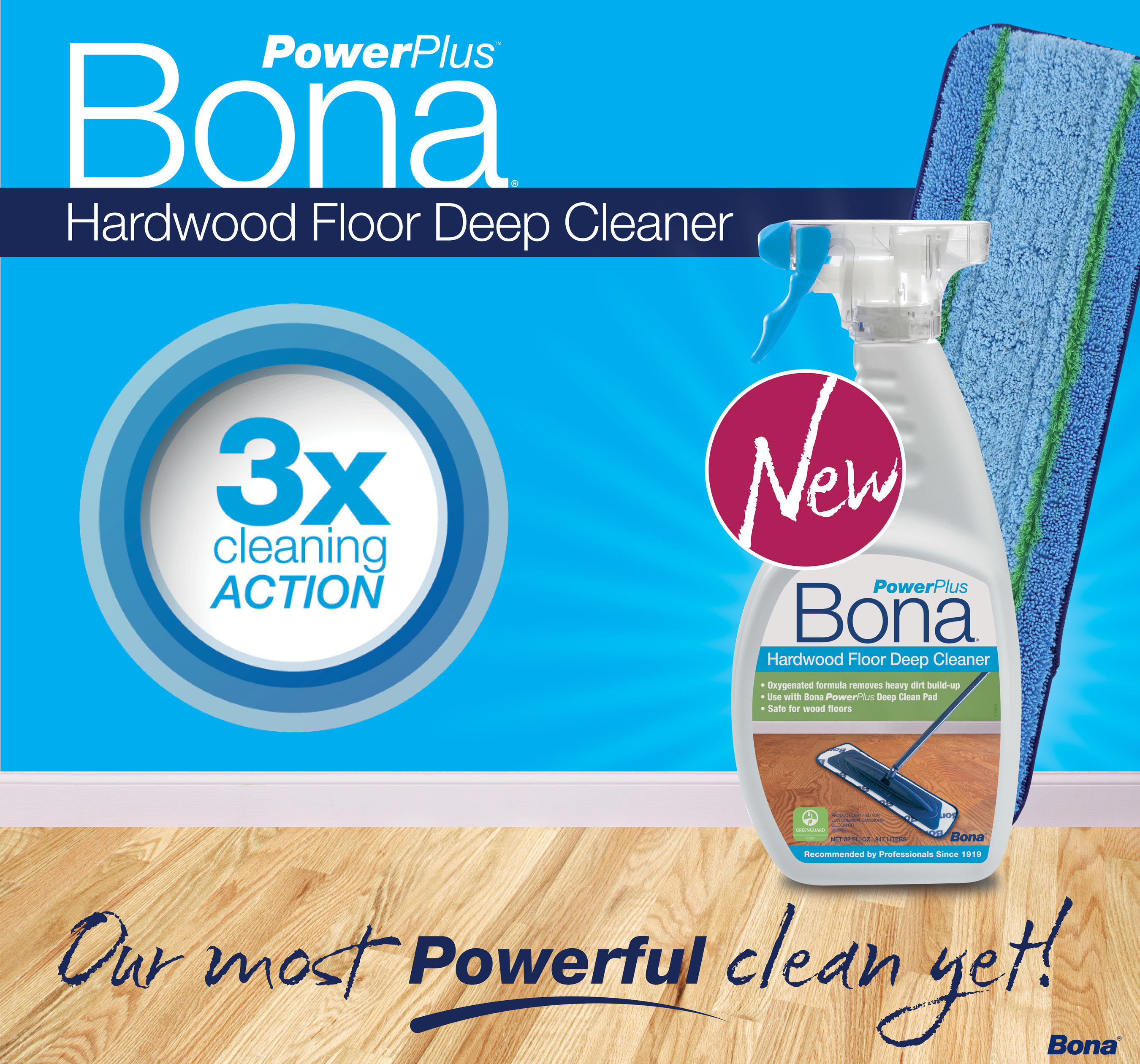 Bona(R) US Launches Bona PowerPlus(TM) Deep Clean, An Oxygenated Hardwood Floor Cleaning System