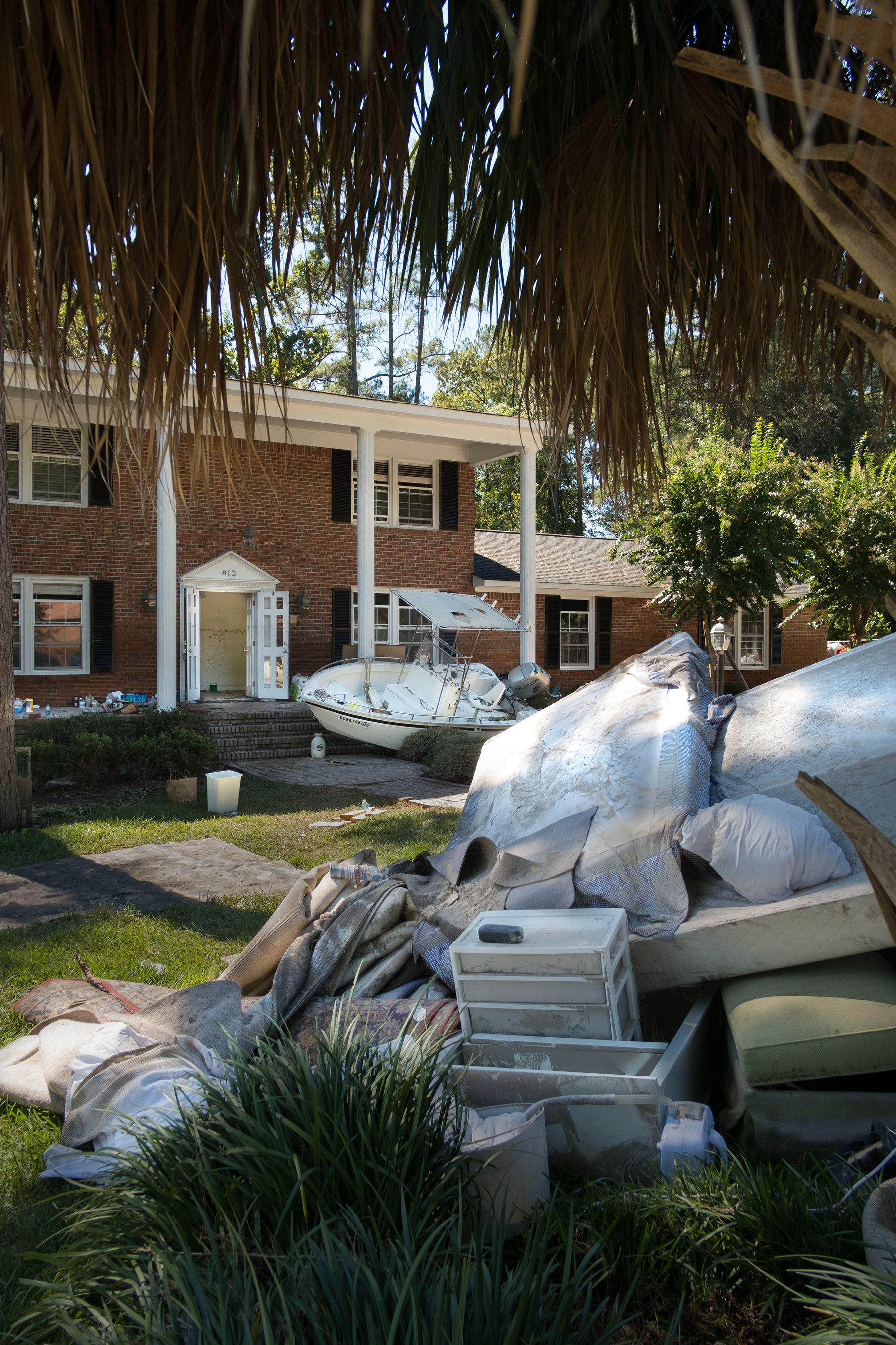 Destroyed homes, flooded to the rooftops on Burwell Street in Columbia, South Carolina, are emptied of their contents as volunteers and disaster relief workers rebuild after floods devastated the area in early October, 2015. 100% of donations at www.yourfoundation.org/scfloodrelief will go to direct flood relief organizations like Harvest Hope Food Bank. Central Carolina Community Foundation started the zero overhead fund to help connect donors and fundraising events with the S.C. nonprofits who need donations most desperately in the short and long term in the Midlands region of the Carolinas where flooding was worst. Photo: Jeff Amberg
