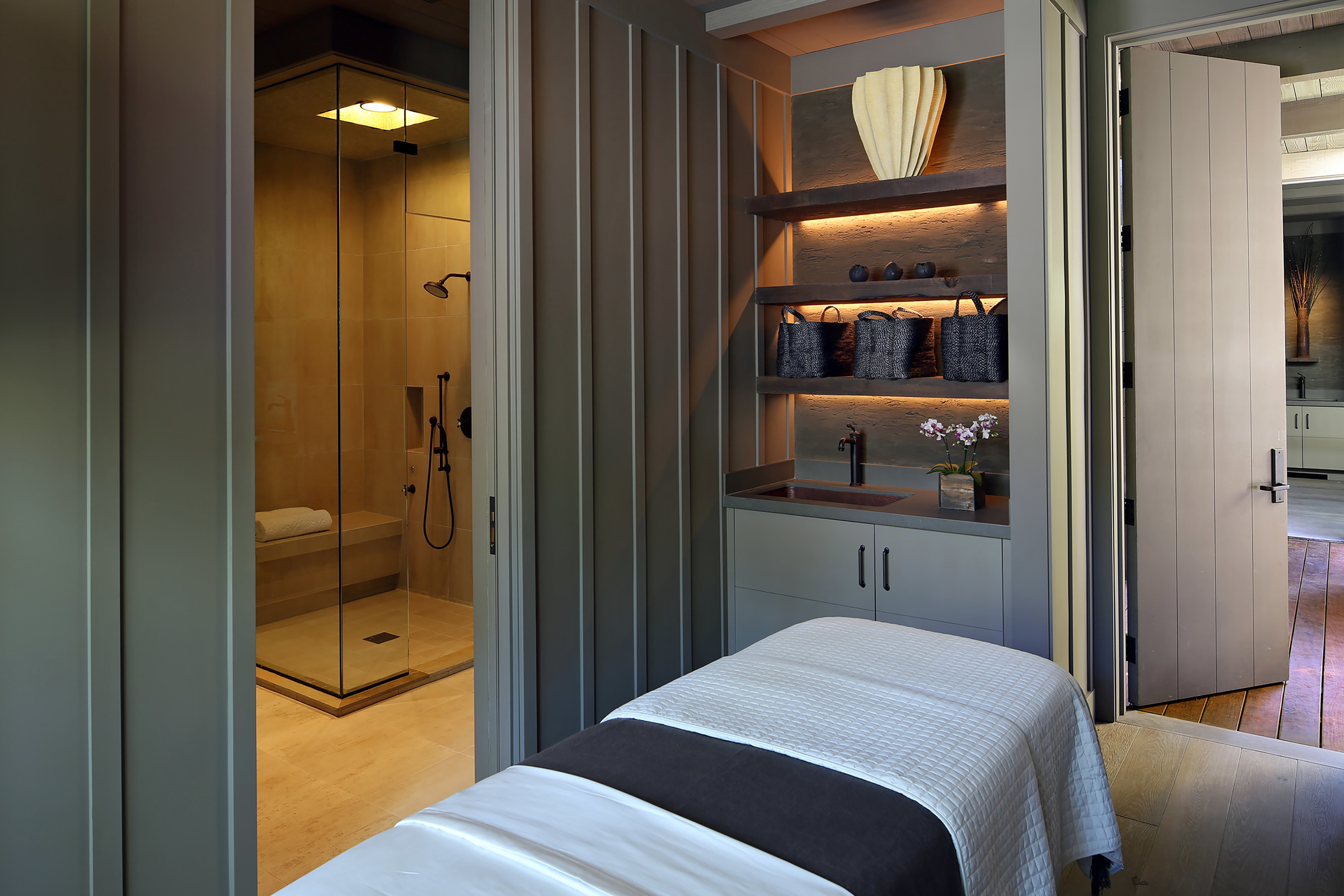 A Single Treatment Suite in the new Meadowood Spa.