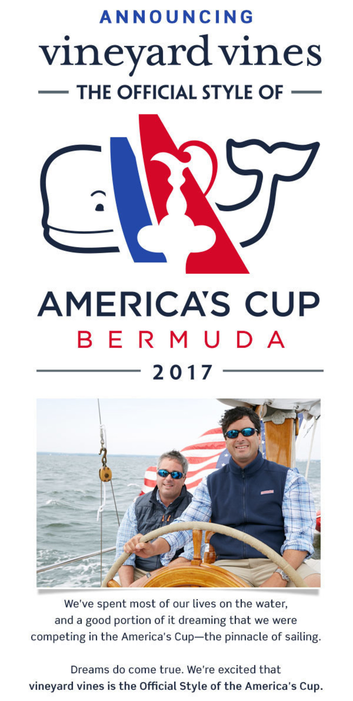 vineyard vines(R) Announced as the Official Style of the 35th America's Cup