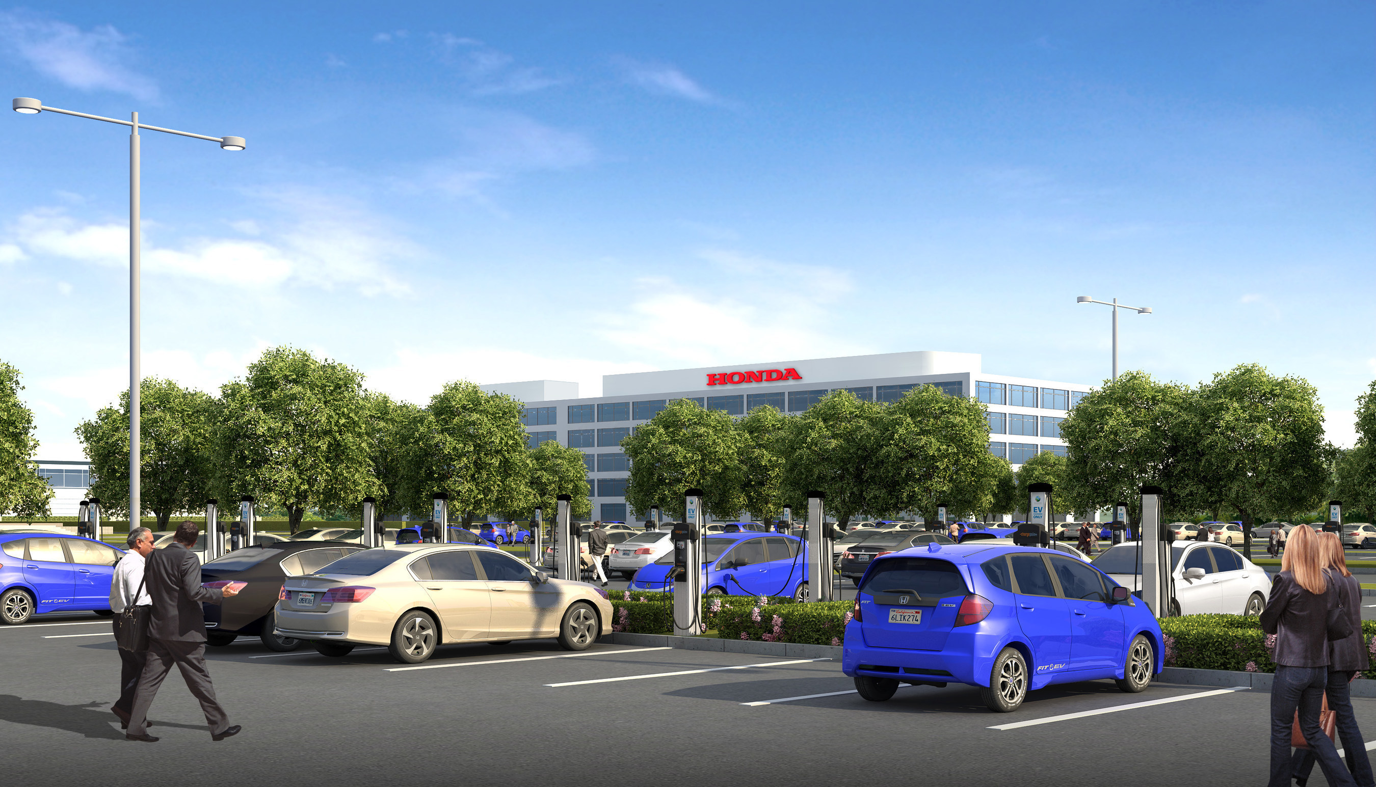 Honda is installing 120 EV chargers at the Torrance, CA headquarters of American Honda.