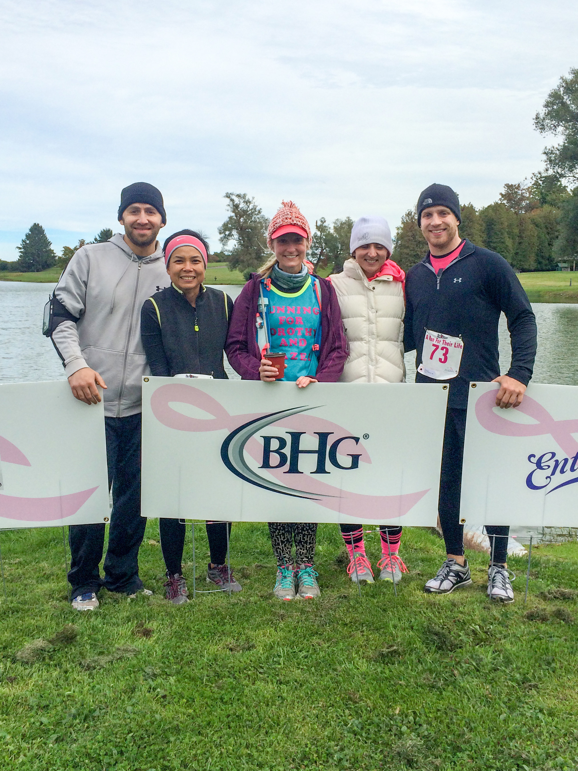 A team of Bankers Healthcare Group employees participated in A Run for Their Life on October 3, 2015 at the Camillus Veterans Memorial Park to benefit the Carol M. Baldwin Breast Cancer Research Fund of Central New York.