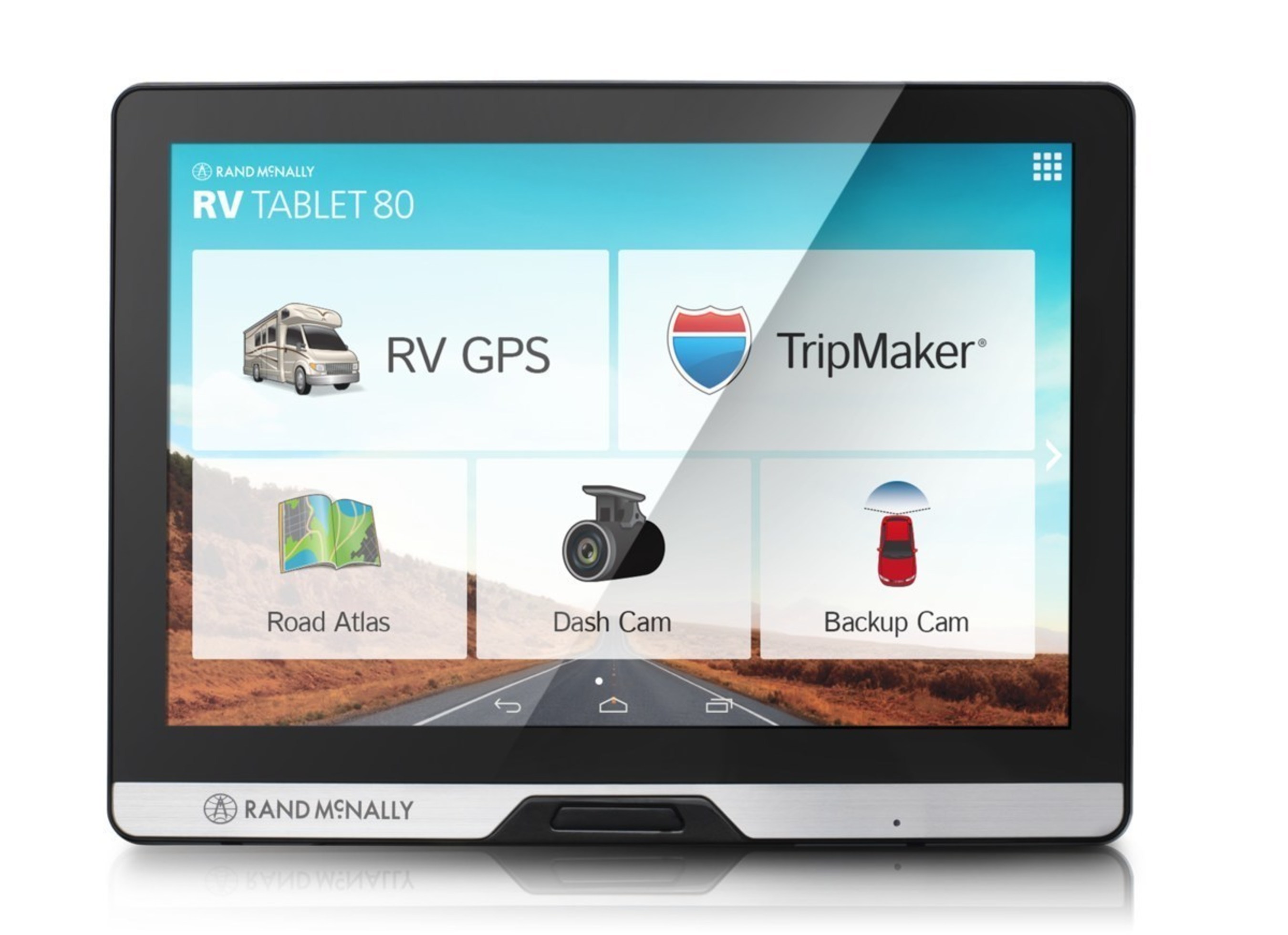 Rand McNally's new RV Tablet 80 gives RVers access to advanced RV GPS navigation and trip planning with entertainment and information - plus extras like a built-in dash cam.