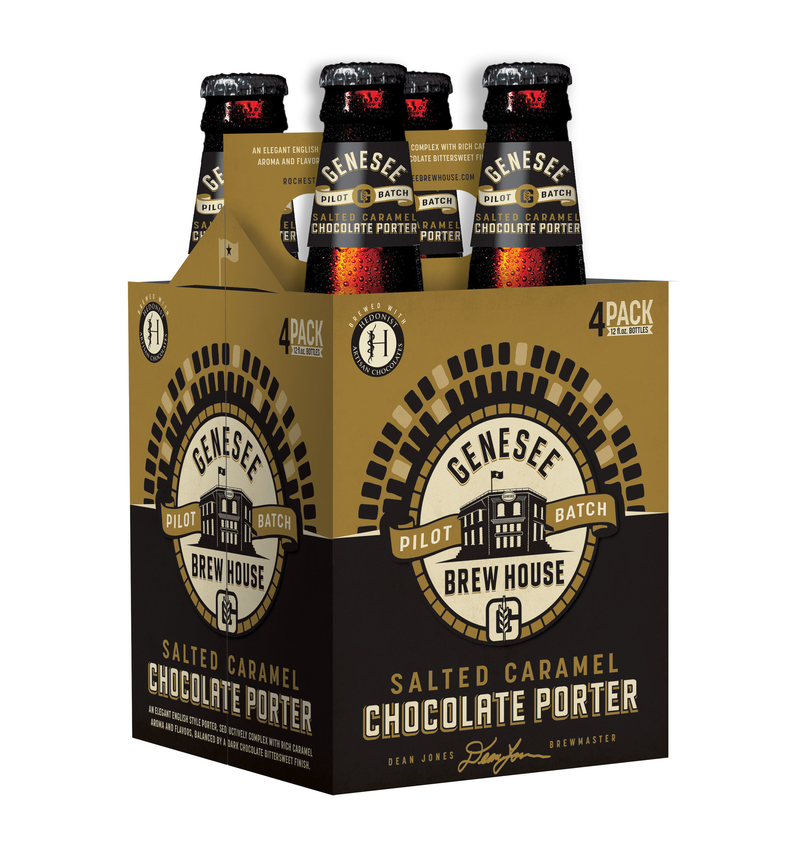 Genesee Brew House Pilot Batch Salted Caramel Chocolate Porter will be available in four-pack bottles just in time for the holiday season.