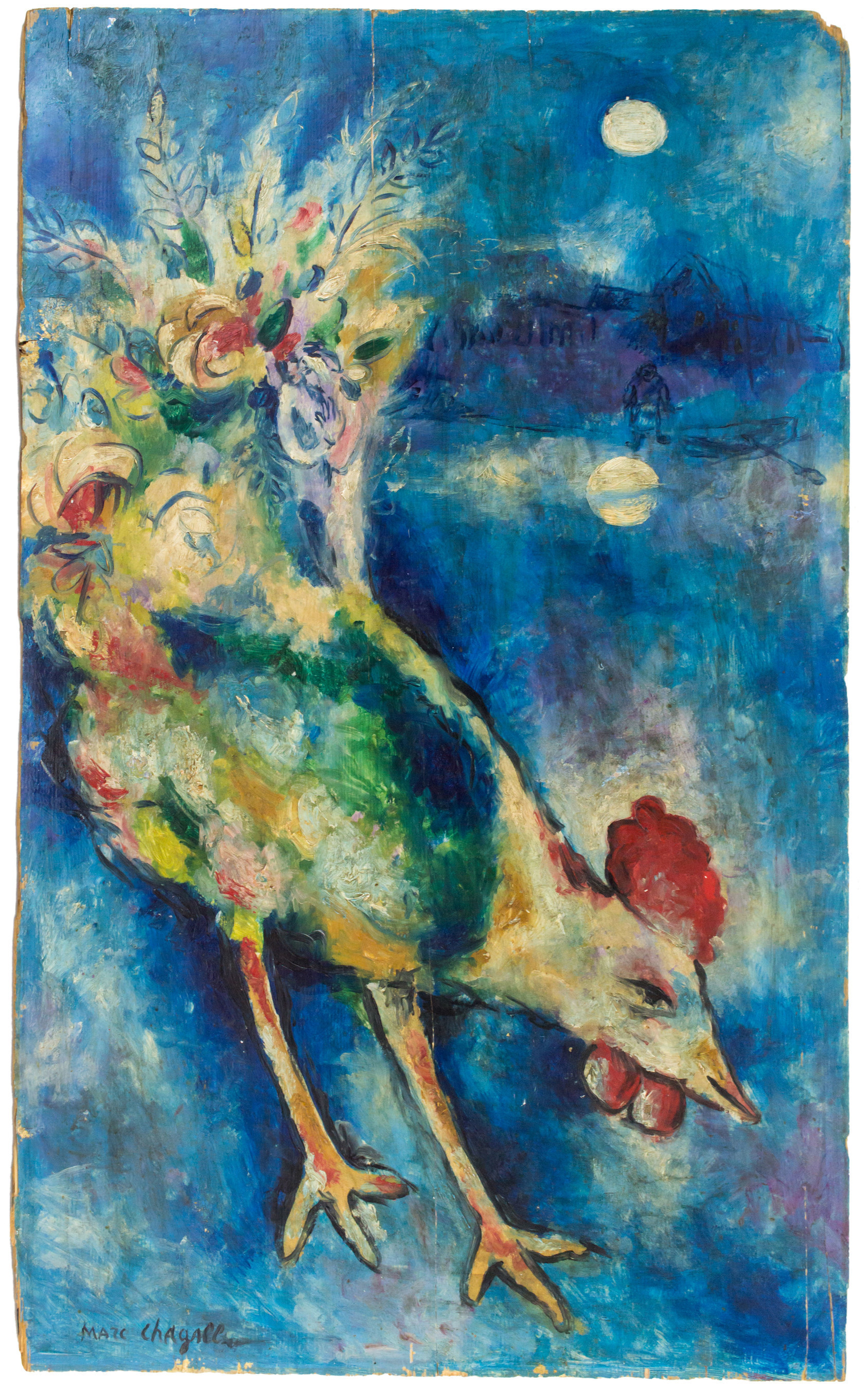 A Marc Chagall cockerel oil on board estimated at more than $1 million is in J. Levine Auction & Appraisal's Fall Catalog Auction on Thursday, October 29 in Scottsdale, Arizona. www.jlevines.com