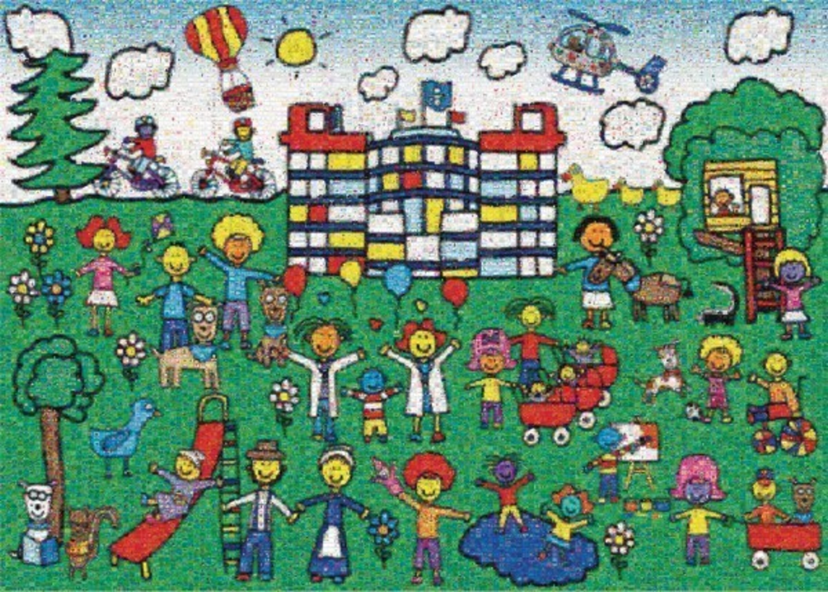 The "Celebrating Children's" mural was unveiled at Akron Children's Hospital in recognition of its 125th anniversary. The nearly 10,000 piece mosaic was created with artwork from the community.