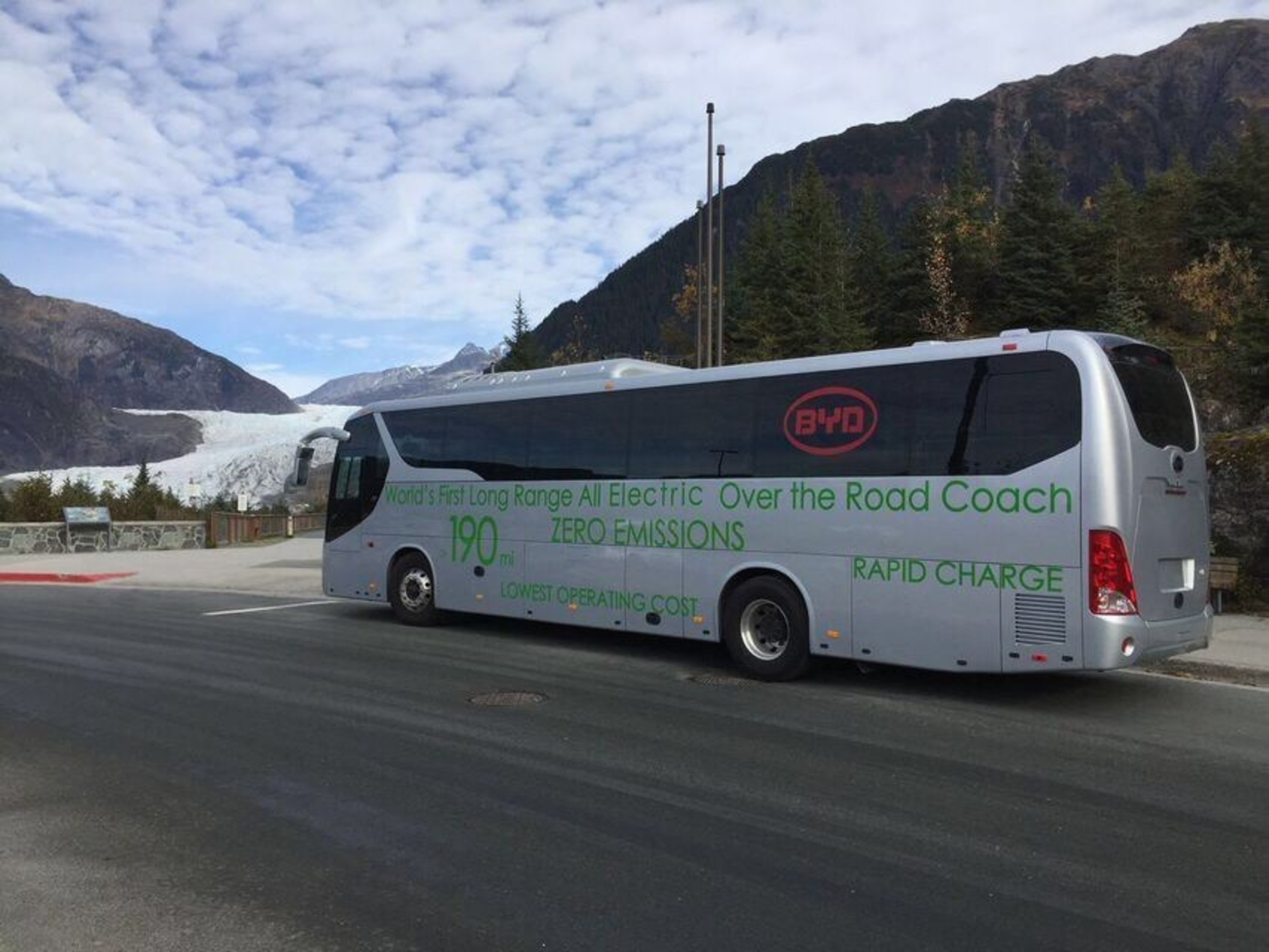 Alaska Coach Tours with the BYD C9 Electric Coach