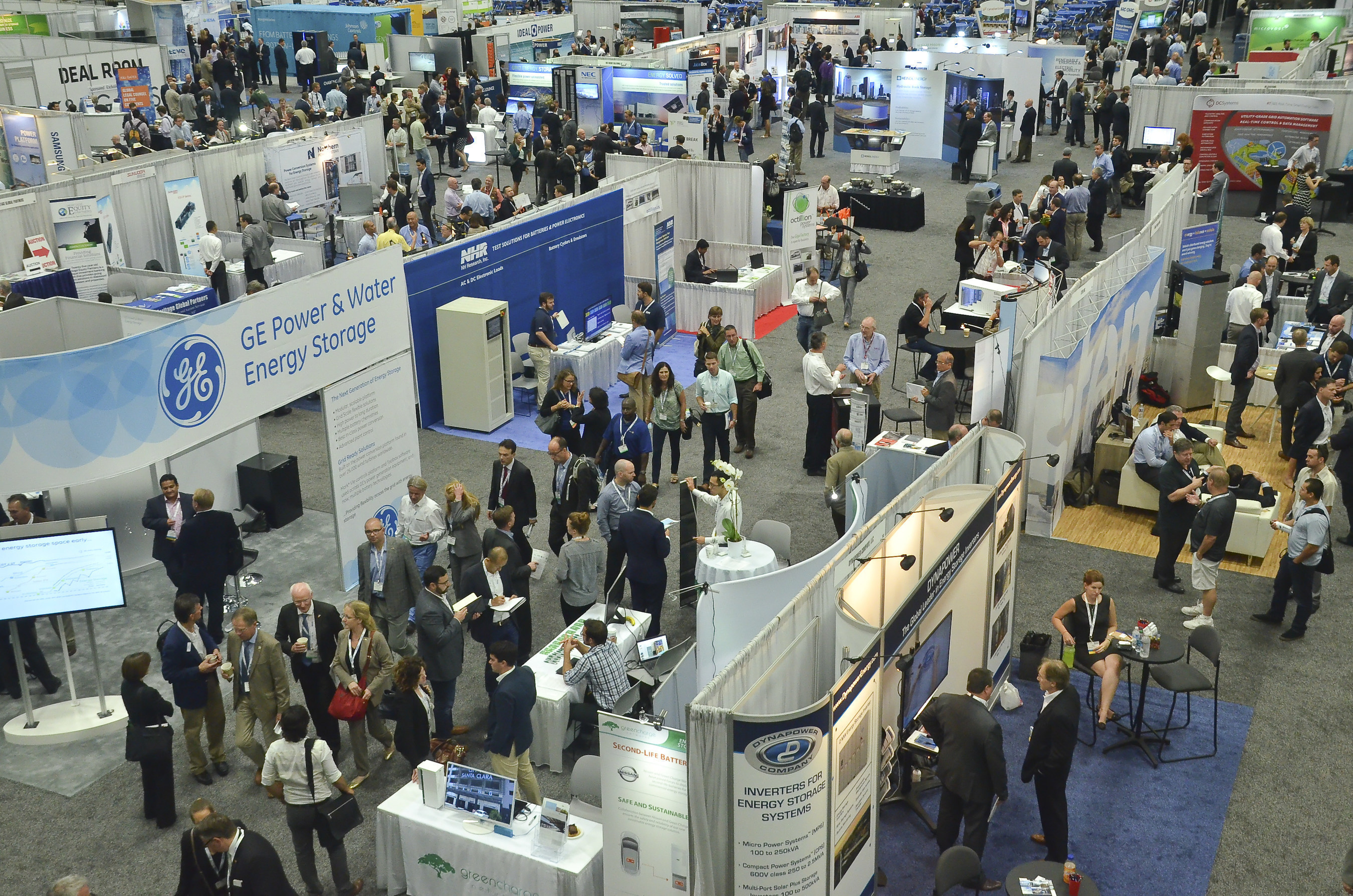 Expo floor at Energy Storage North America in San Diego California on October 14, 2015