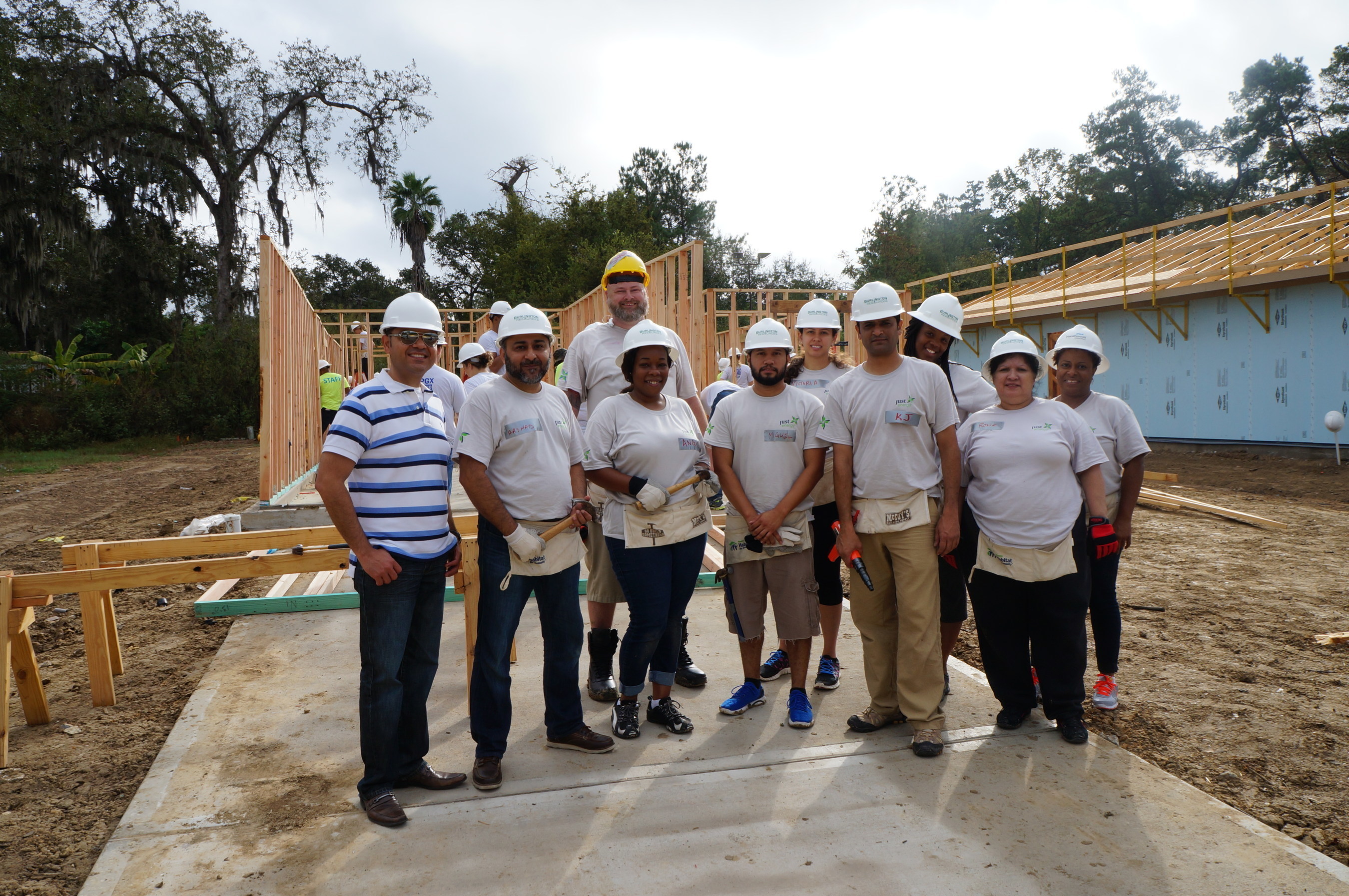 Members of Just Energy's Customer Service Staff in Texas take part in a Habitat for Humanity Build Day
