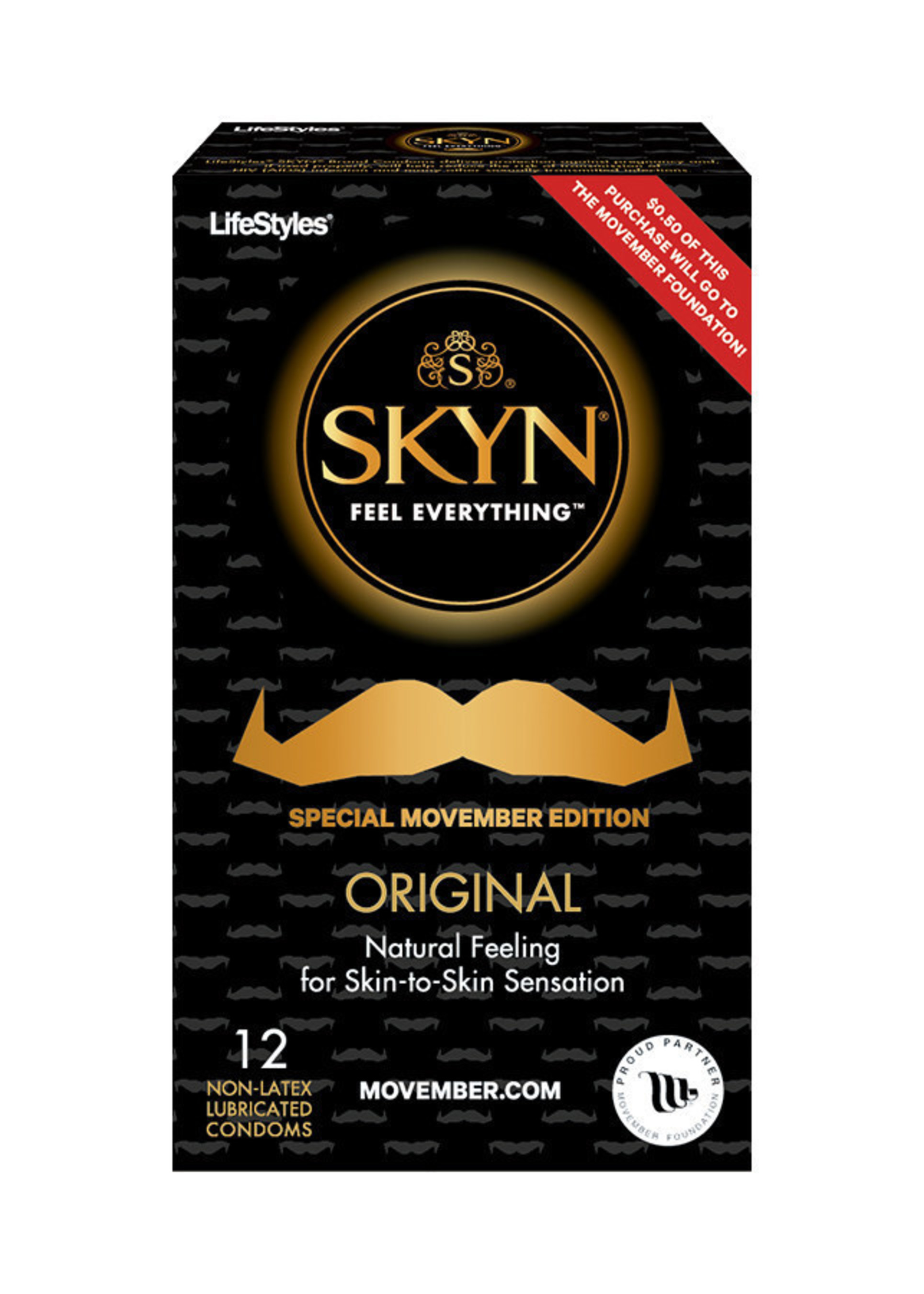 SKYN(R) Condoms by LifeStyles(R) Launches Special Movember Edition Package Design to Benefit Global Men's Health Charity