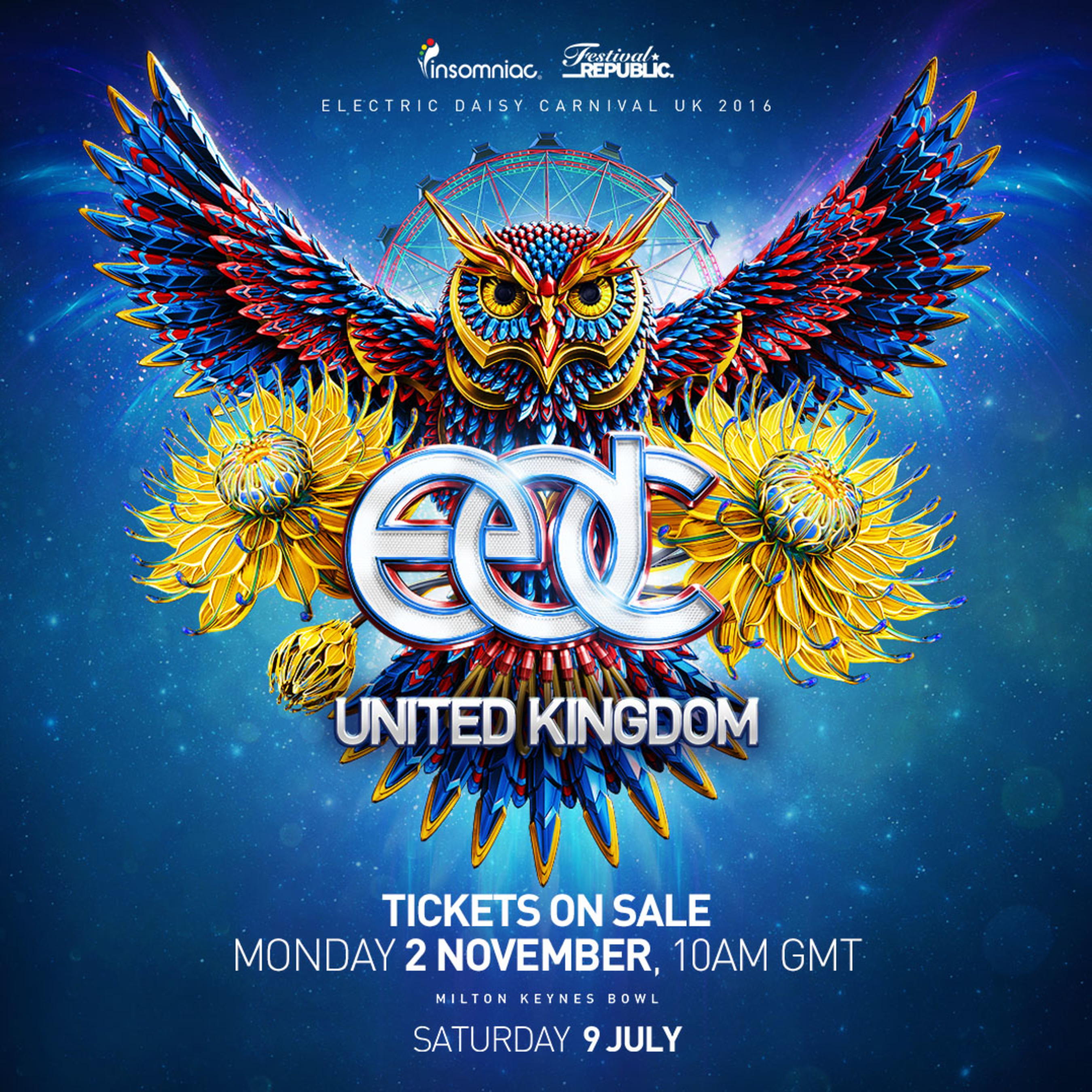 Tickets for the 4th annual Electric Daisy Carnival, UK go on sale Monday, November 2.