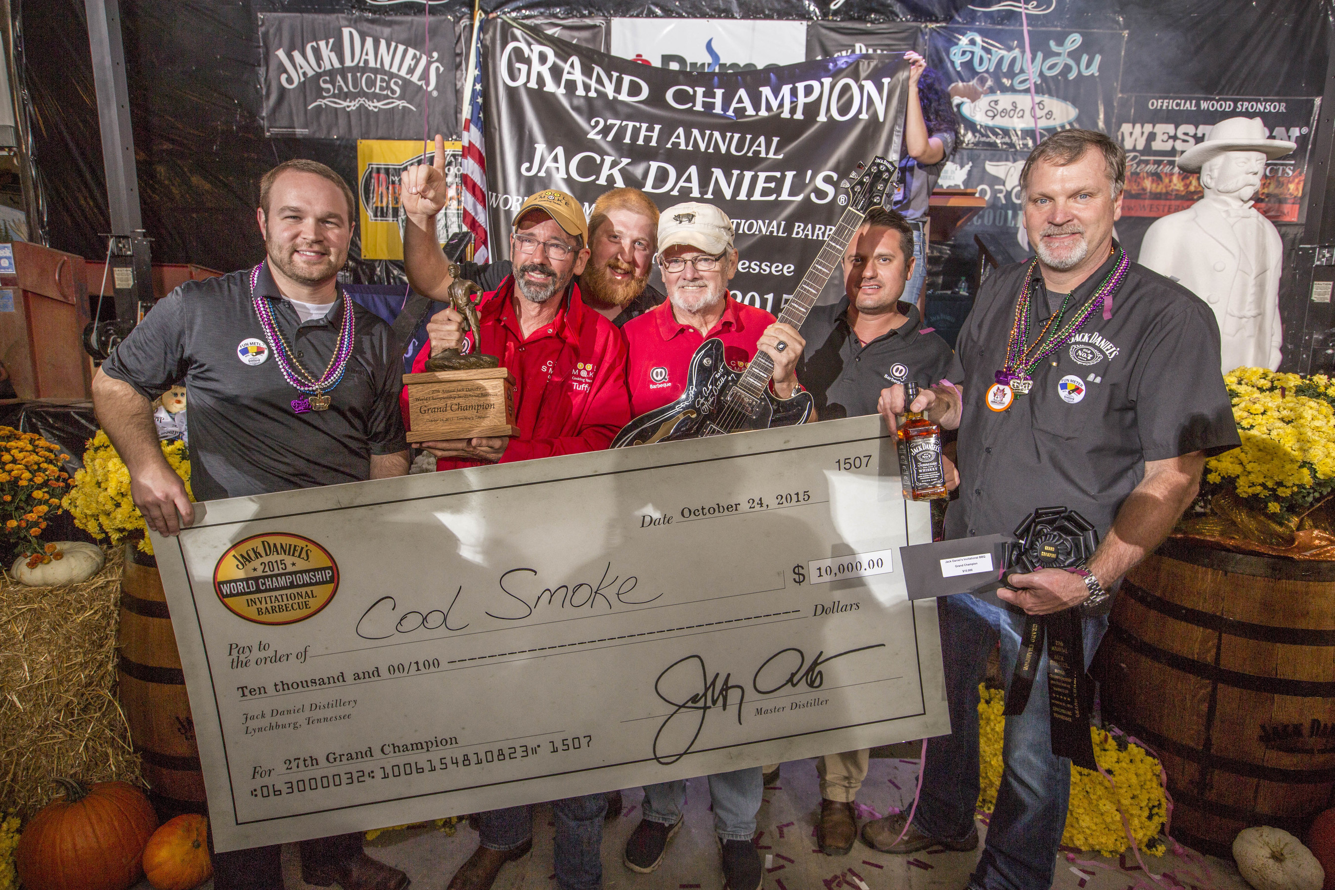 Tuffy Stone of Richmond, Va. wins the 27th Annual Jack Daniel's World Championship Invitational Barbecue on October 24 in Lynchburg, Tenn. This makes a total of 4 World Championships within 24 months making Stone the undeniable most successful pitmaster on the professional competitive barbecue circuit.