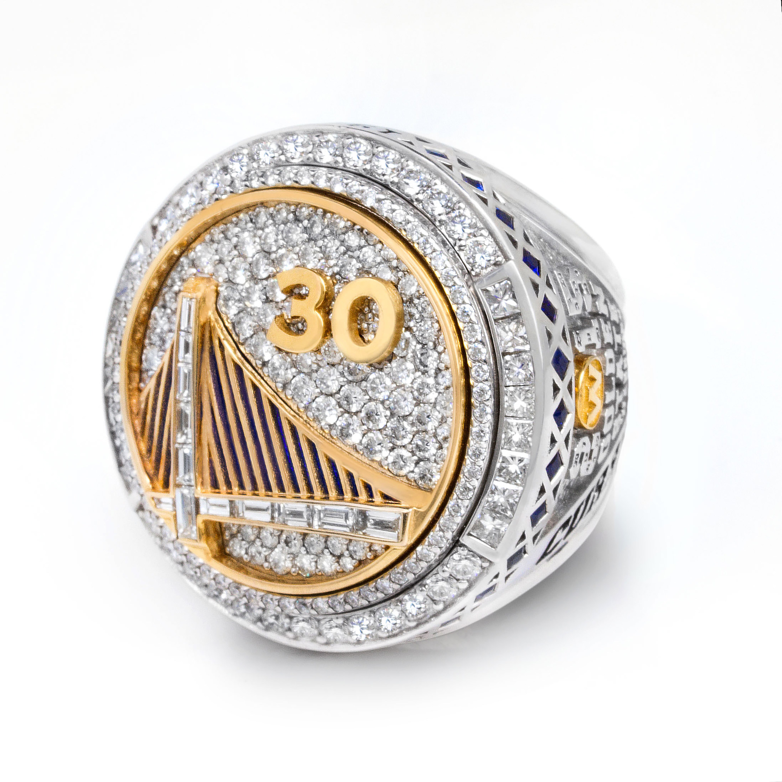 2015 NBA Championship ring designed by Jason of Beverly Hills unveiled at Golden State Warriors Home Opener