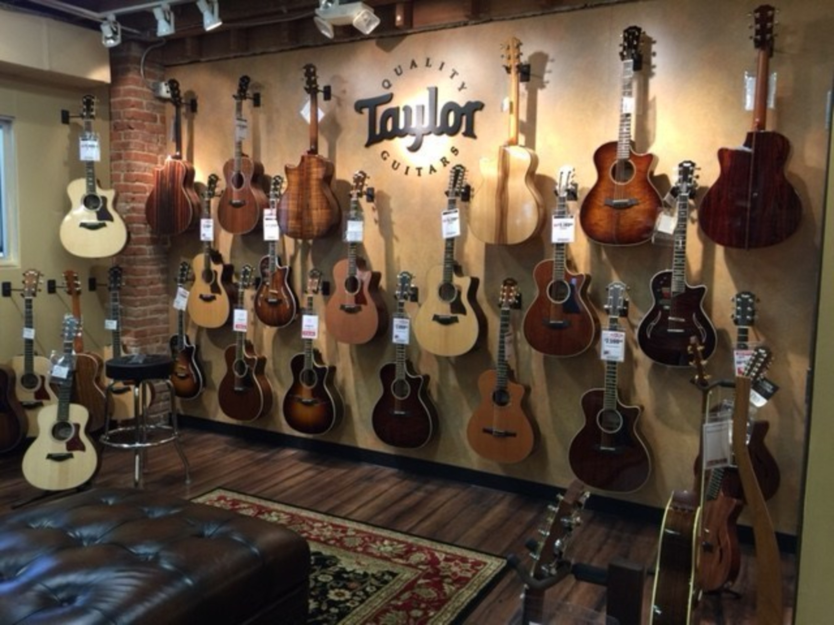 Taylor Guitar room at Sam Ash Hollywood.