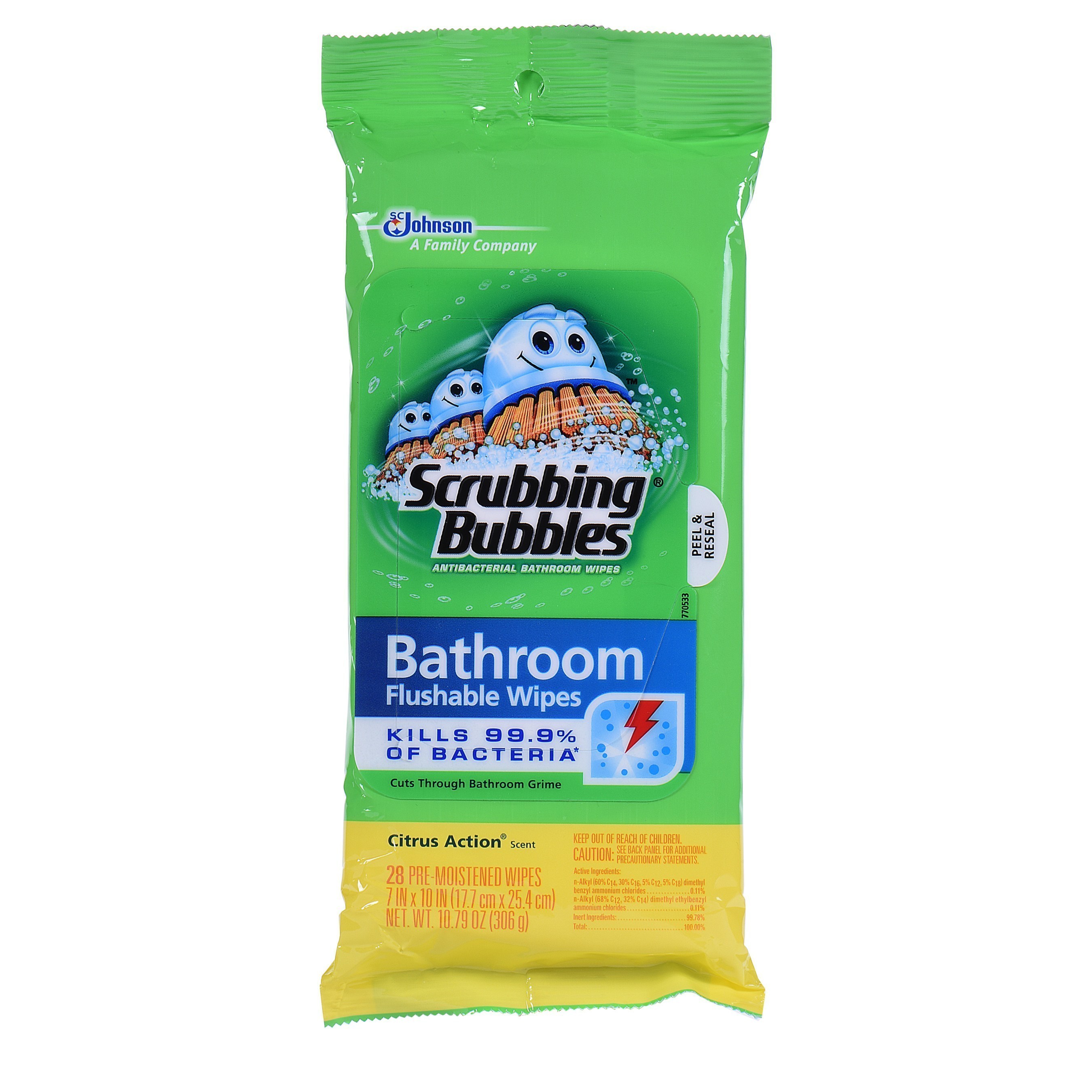Scrubbing Bubbles(R) Antibacterial Bathroom Wipes