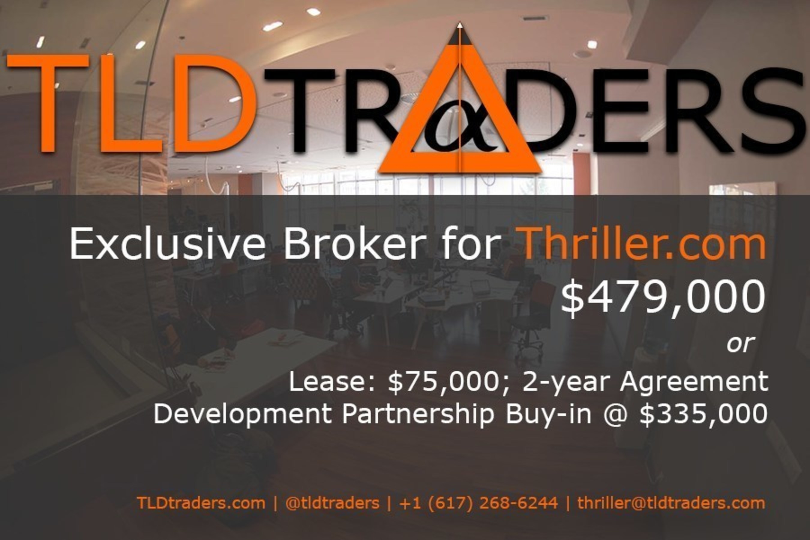 TLDtraders Exclusive Domain Broker for Thriller.com