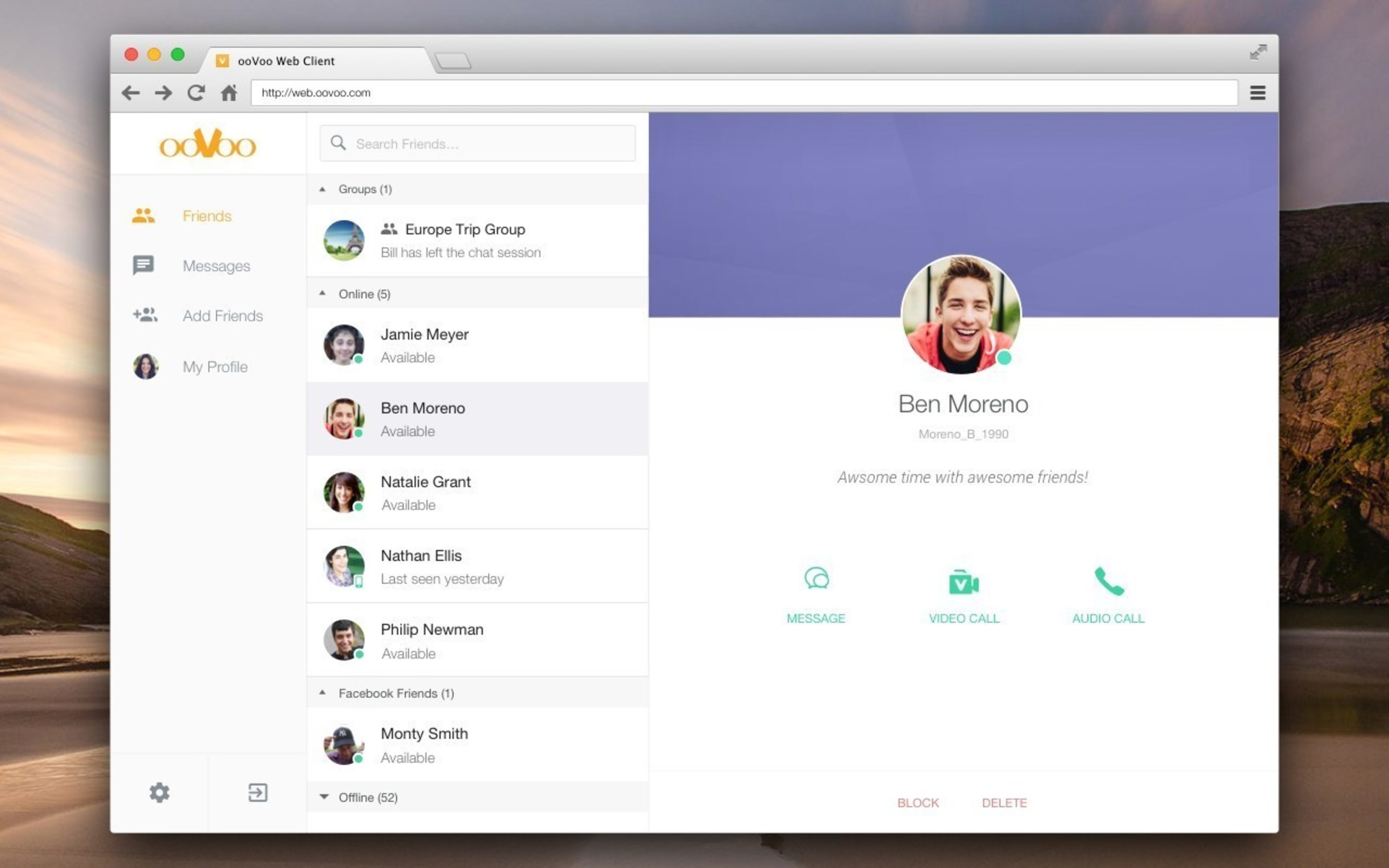 Video chat directly within compatible Internet browsers.