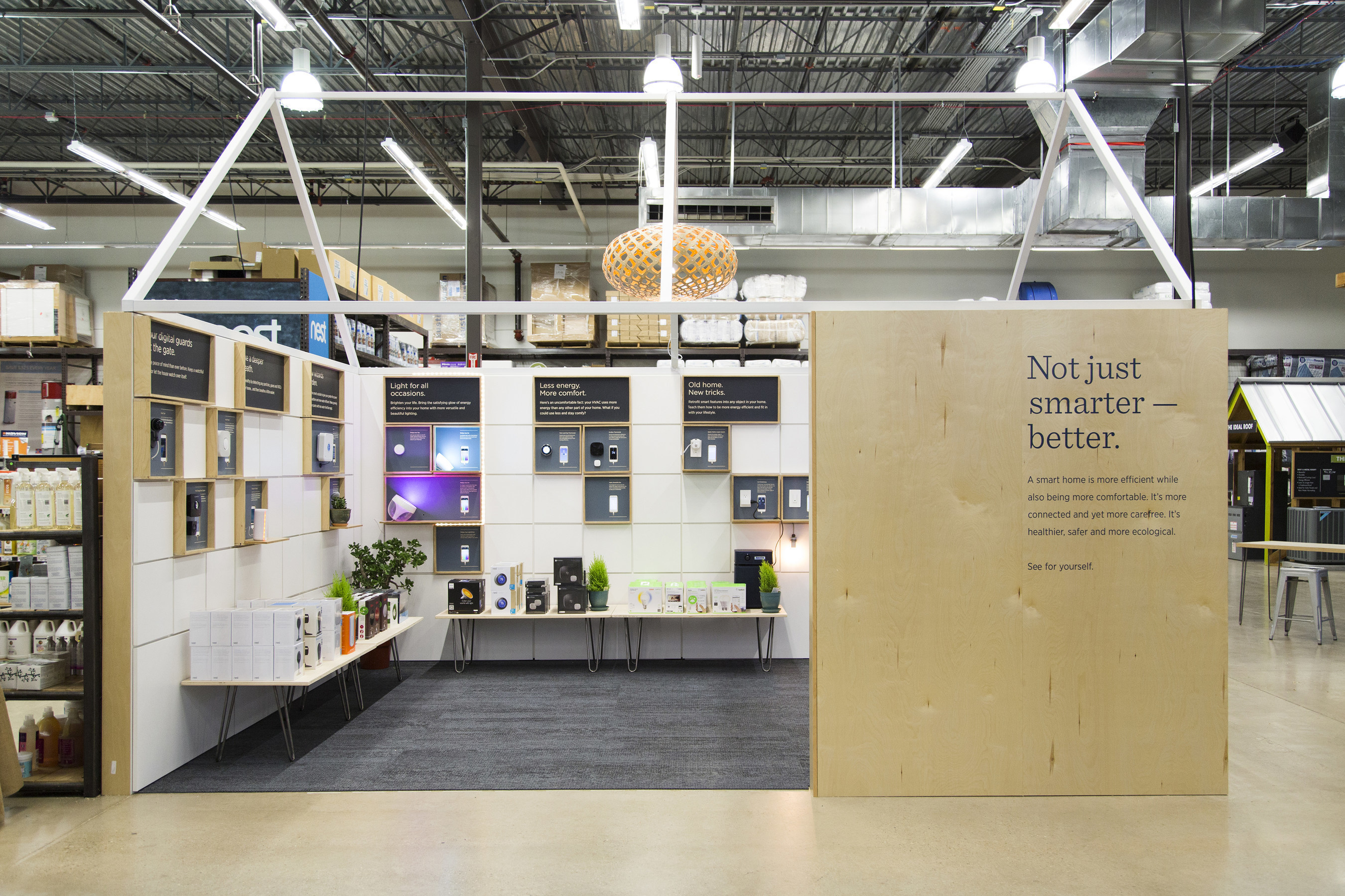 TreeHouse's 2015 top smart-home products are featured inside TreeHouse's flagship Austin store. The list includes thermostats that know when you're sleeping, door locks and lighting you control from your phone, and ceiling fans that sense when you're in the room.