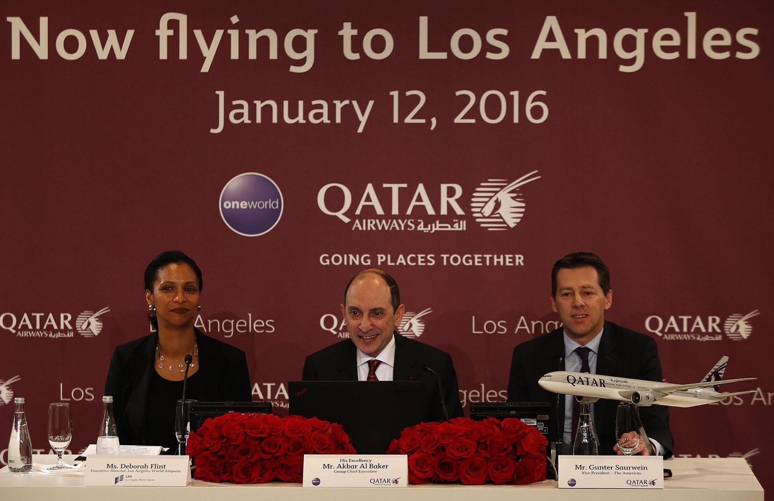 Qatar Airways Holds Press Conference For LAX Launch