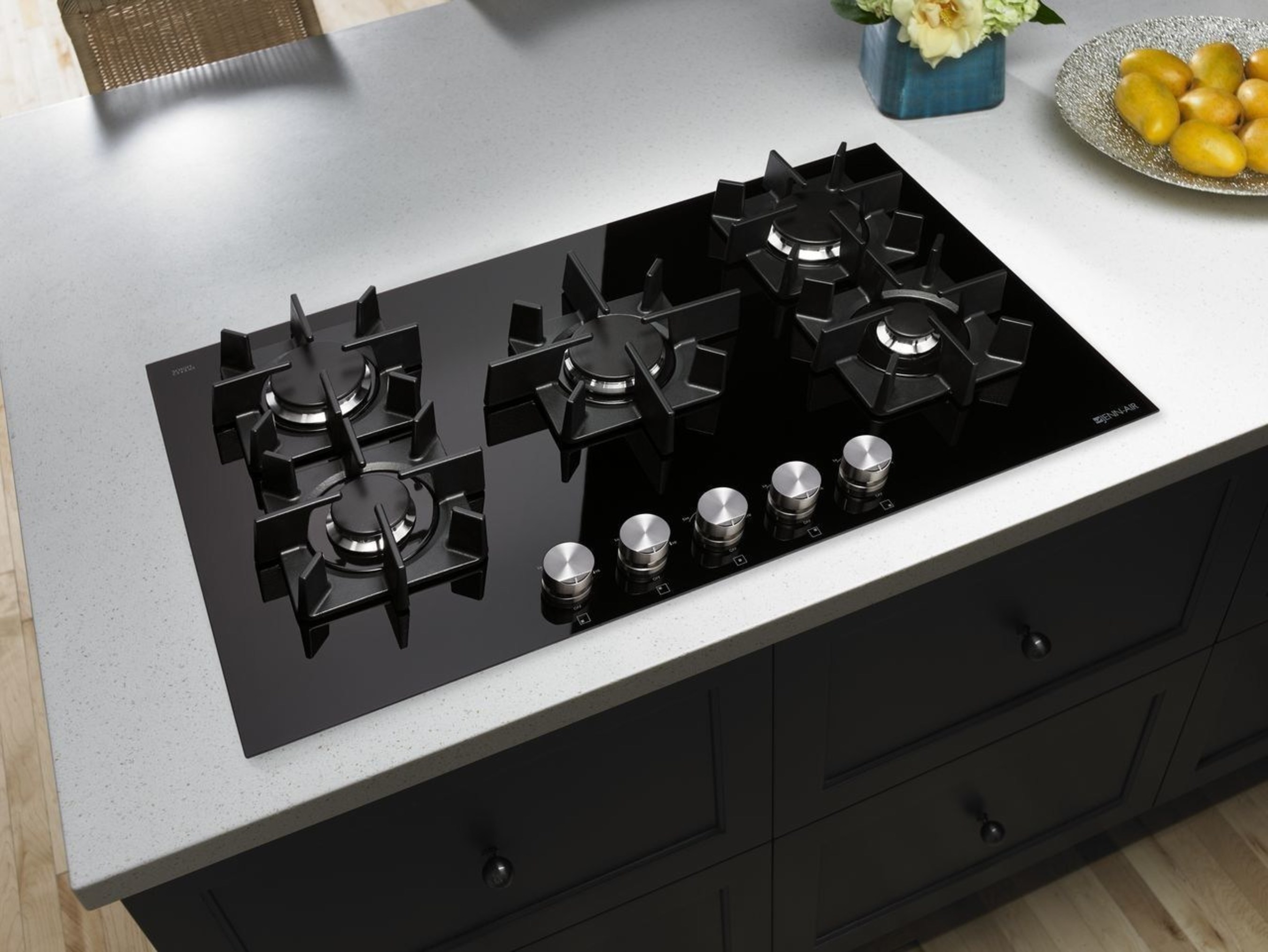 Table Top Built In Glass Gas Cooker - Black