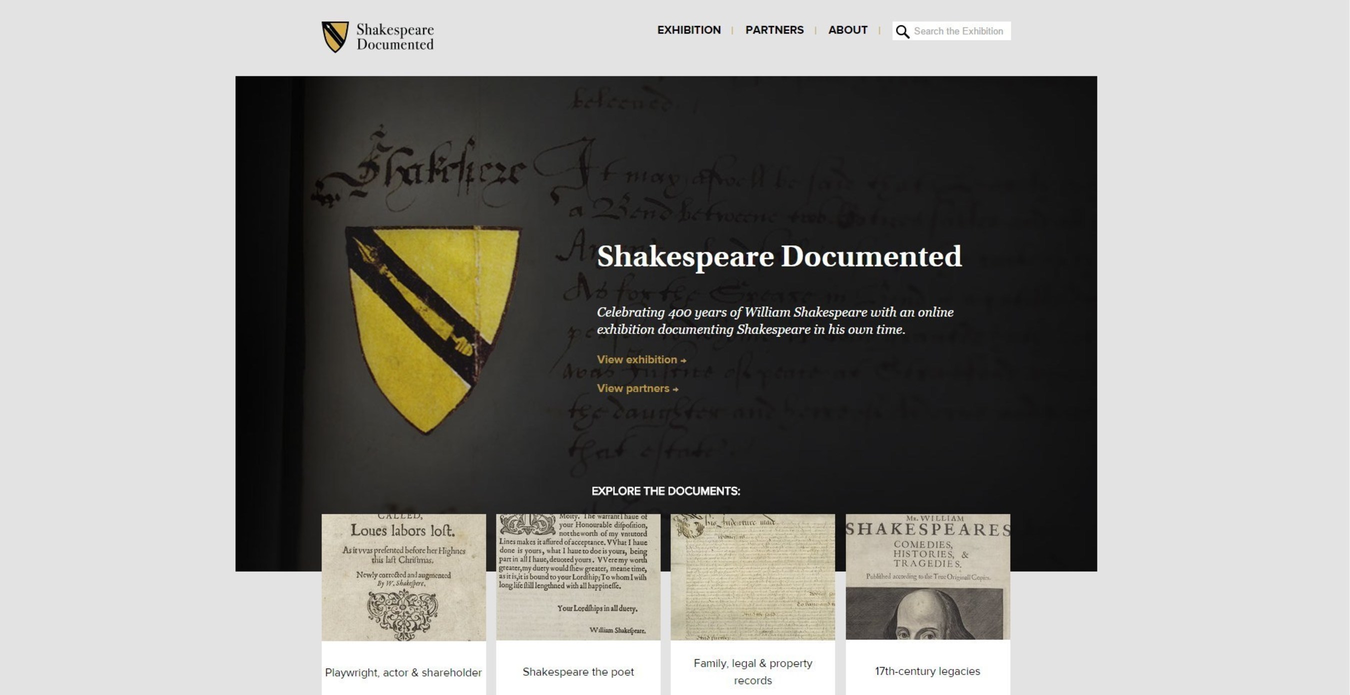 Shakespeare Documented is a new online resource sharing the manuscripts and printed books that document the life and career of William Shakespeare.