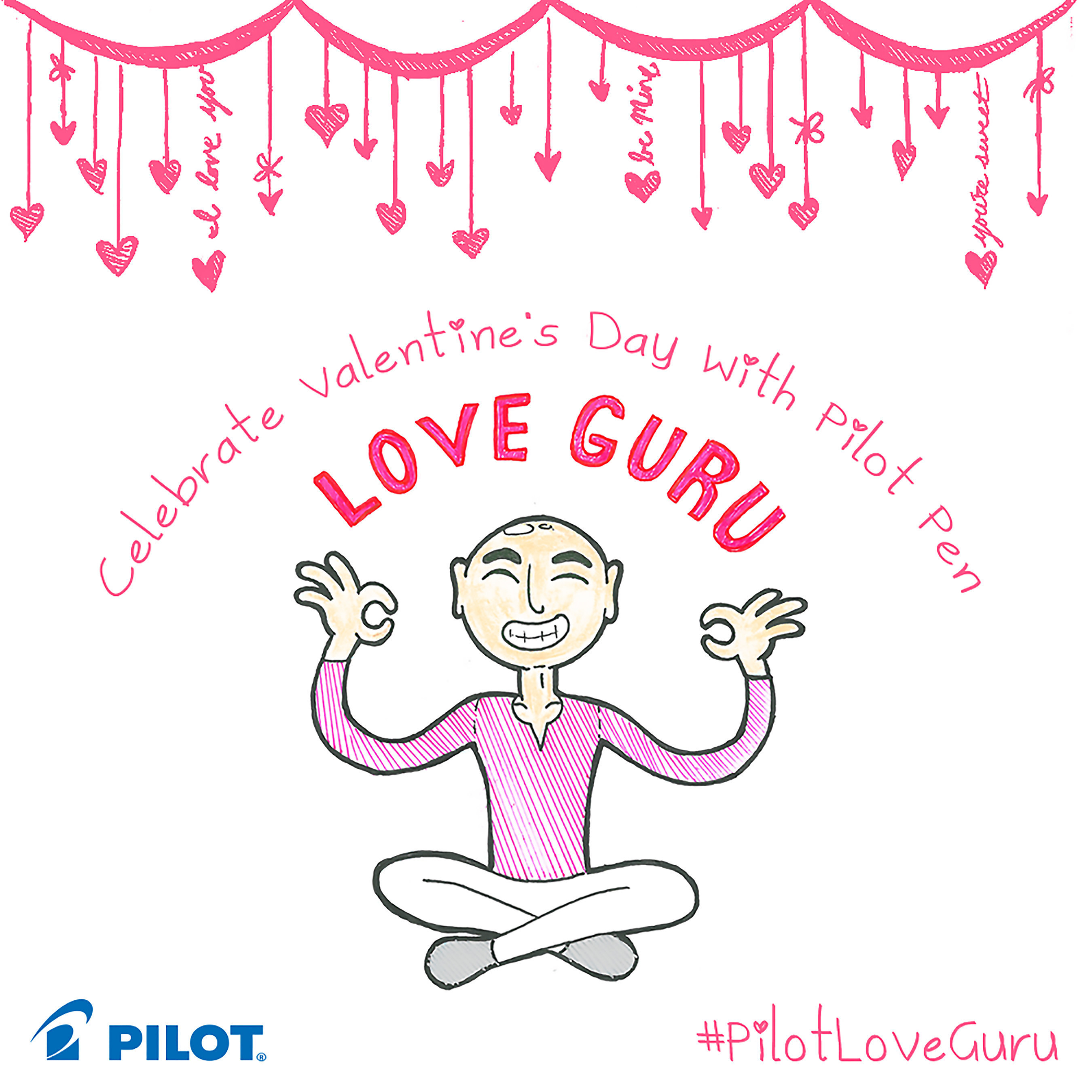 The Pilot Pen Love Guru is back with tips for a victorious Valentine's Day, including DIY gifts and custom love notes. Tweet (@PilotPenUSA), Instagram (@PilotPenUSA), or Facebook (Pilot Pen) a message tagging your crush or Valentine and include the hashtag #PilotLoveGuru and the Love Guru will send a custom card to your loved one.