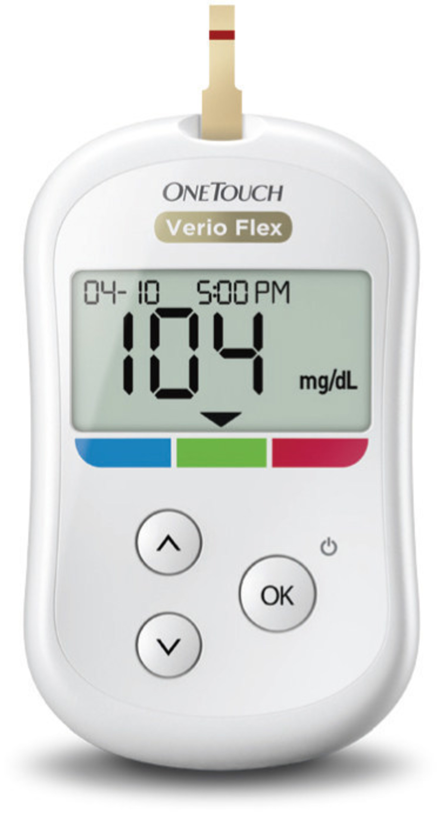 Tegen de wil Drink water inleveren New OneTouch Verio Flex™ Blood Glucose Monitoring System With ColorSure™  Technology Takes The Guesswork Out Of Blood Sugar Test Results