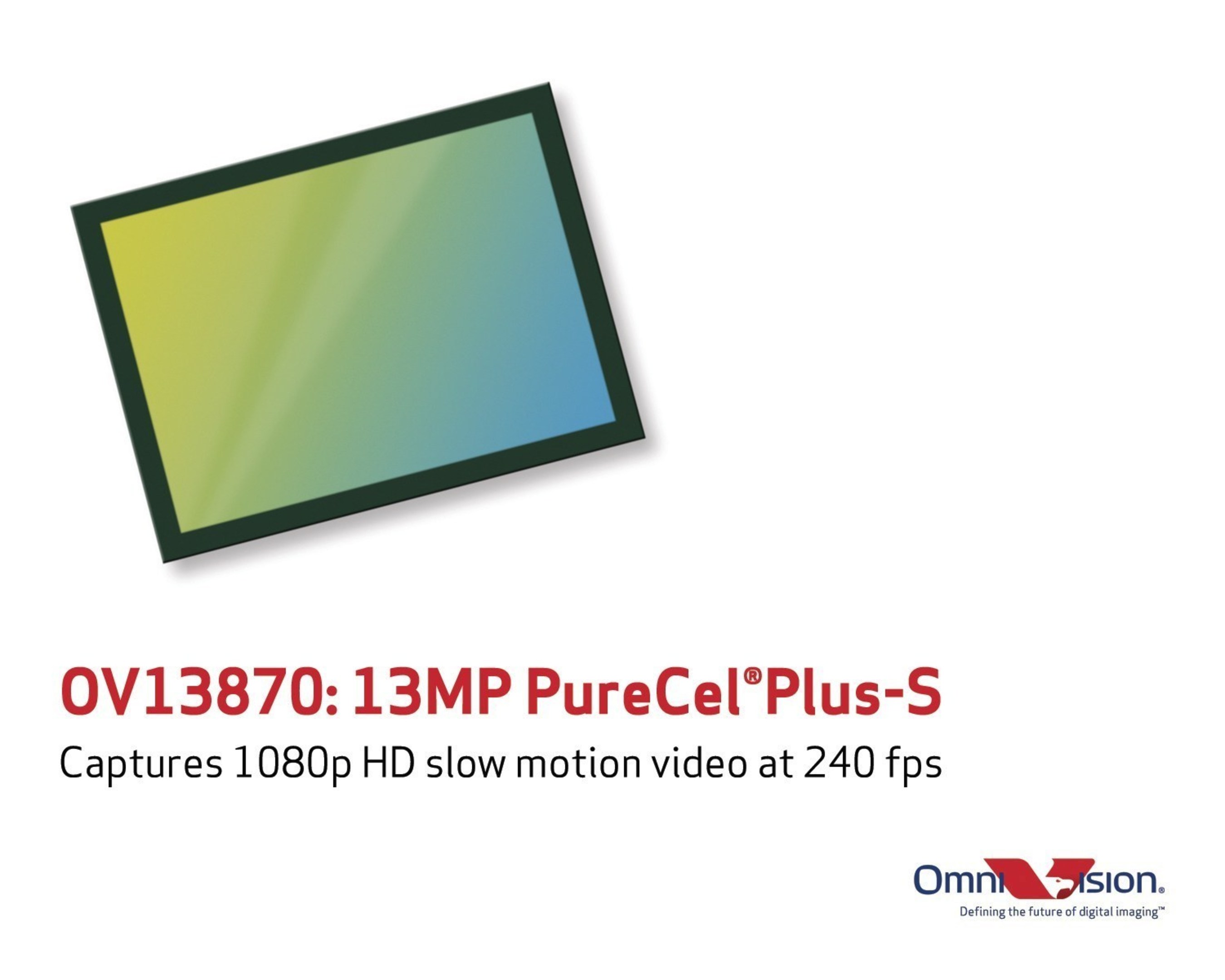 OmniVision's new 13-megapixel PureCel(R)Plus-S sensor captures slow motion 1080p HD video.