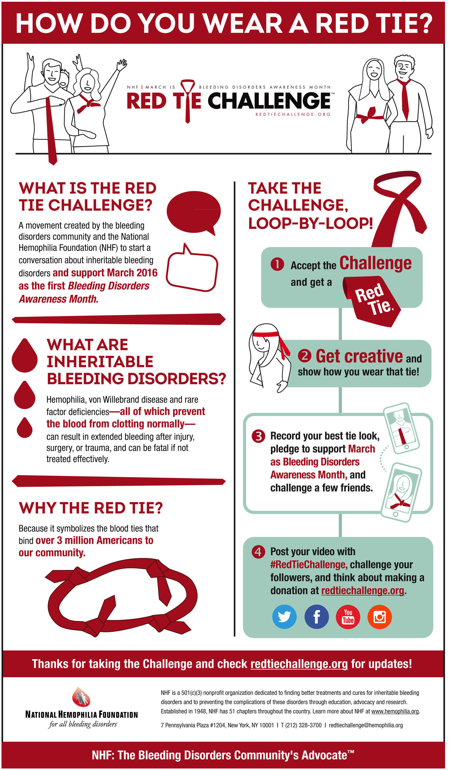 Red Tie Challenge infographic