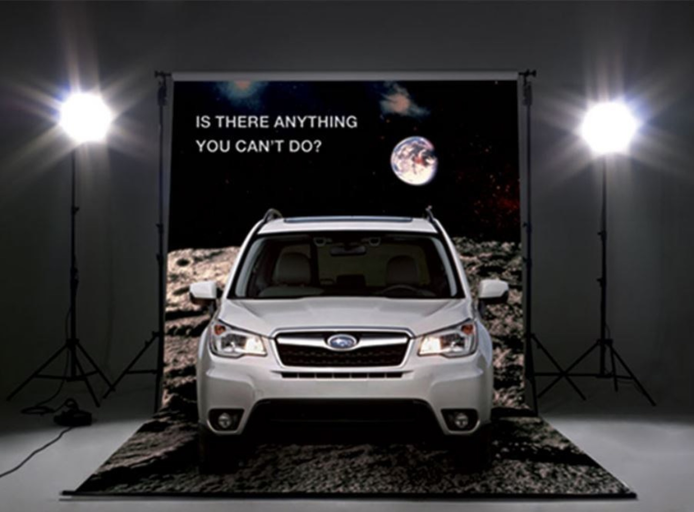 Mock-up of Subaru SE Asia Forester "Is There Anything You Can't Do?" green screen experience. Courtesy of Cibo