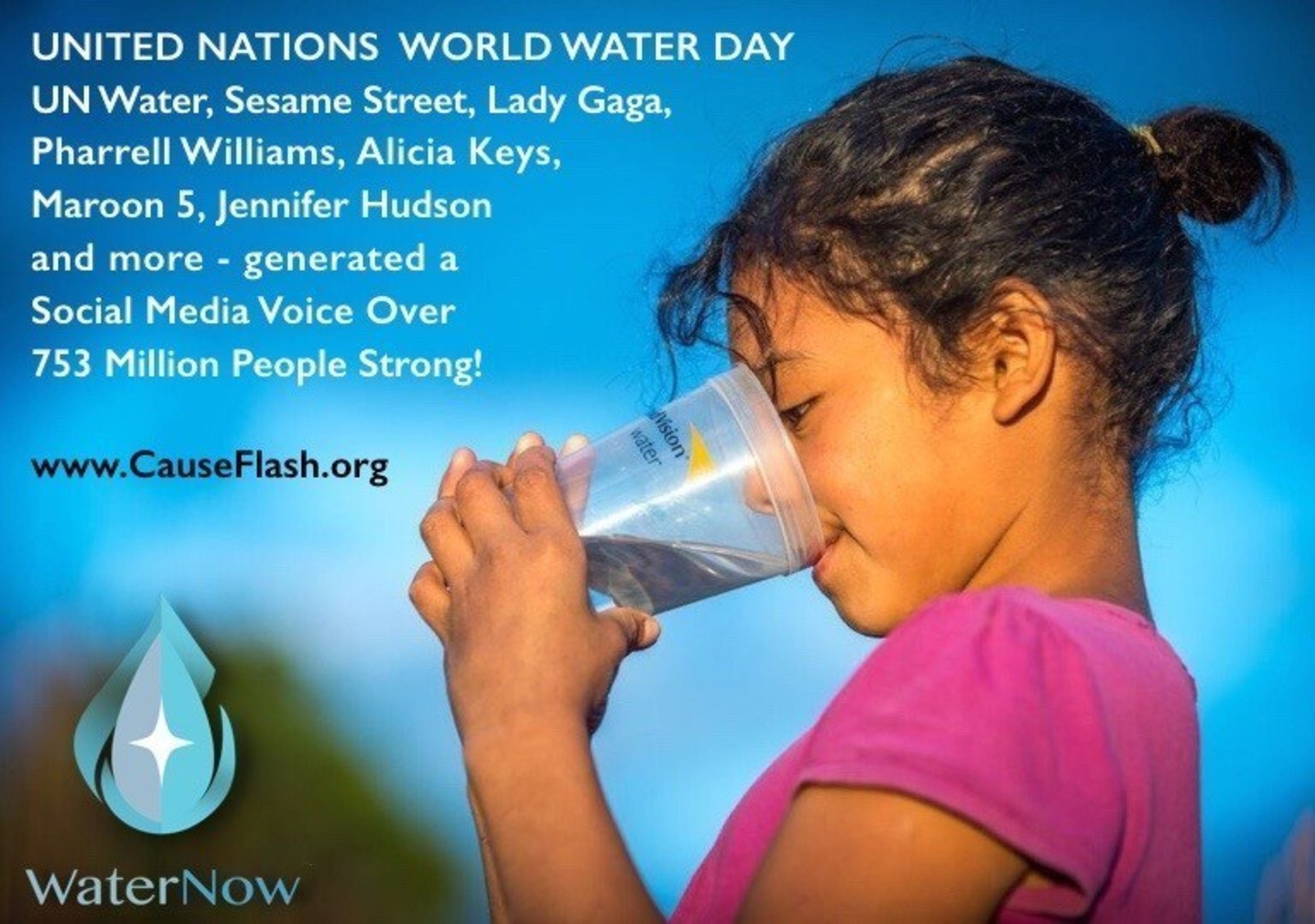 Water Now promotes UN World Water Day so children can receive clean water via World Vision Water