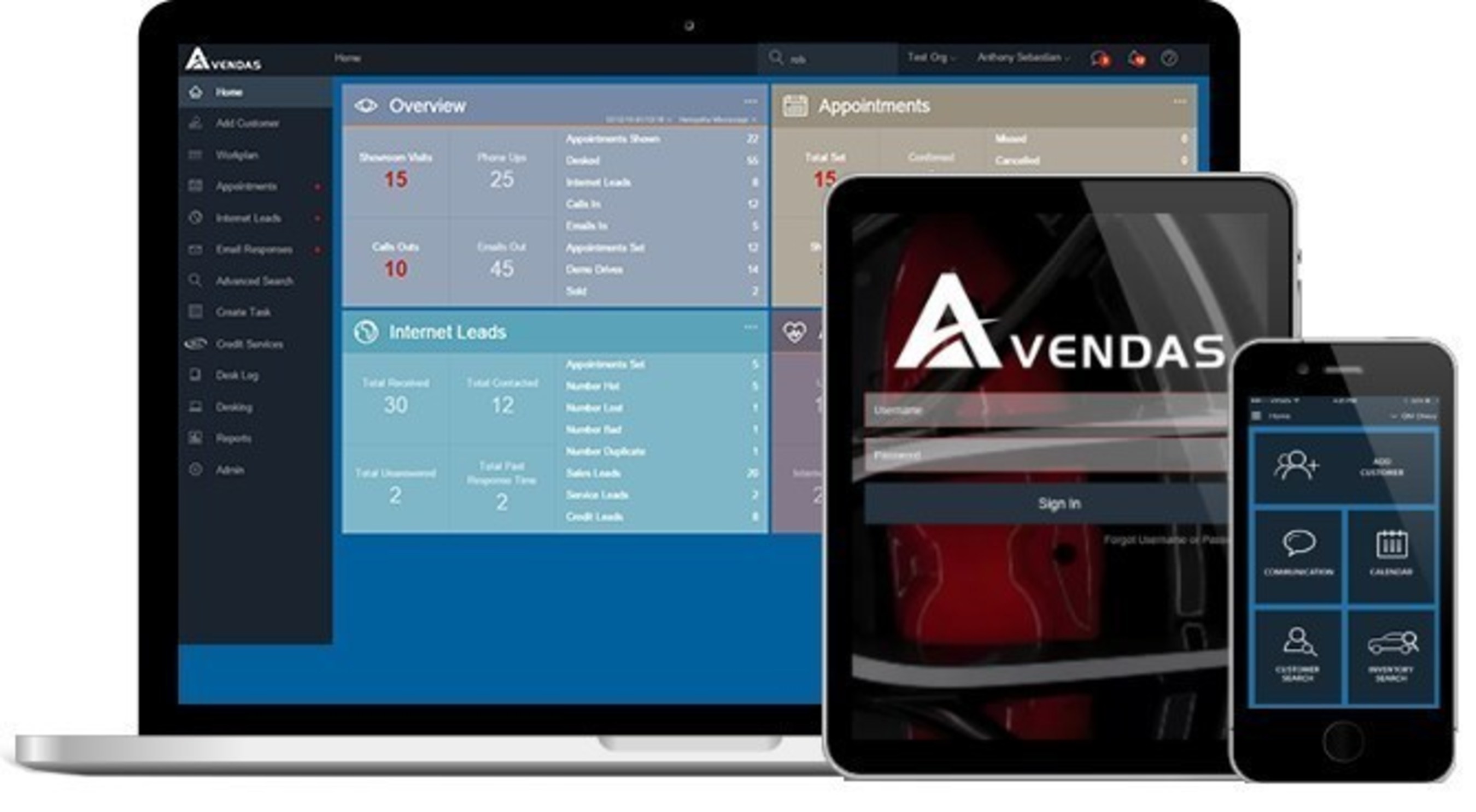 Avendas CRM is built on a responsive design platform providing the best user experience from any device or location.