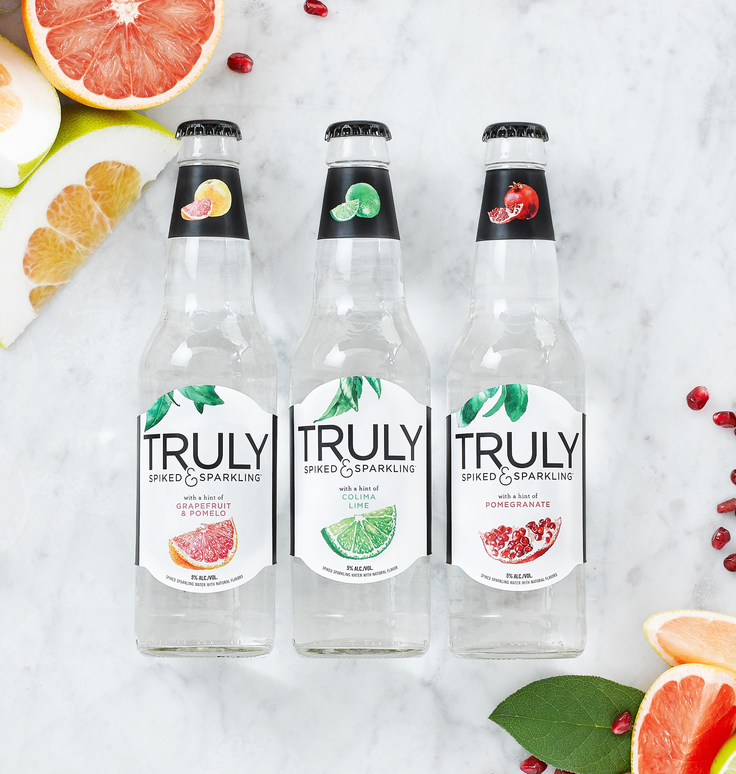 Truly Spiked & Sparkling: Colima Lime, Grapefruit & Pomelo, and Pomegranate