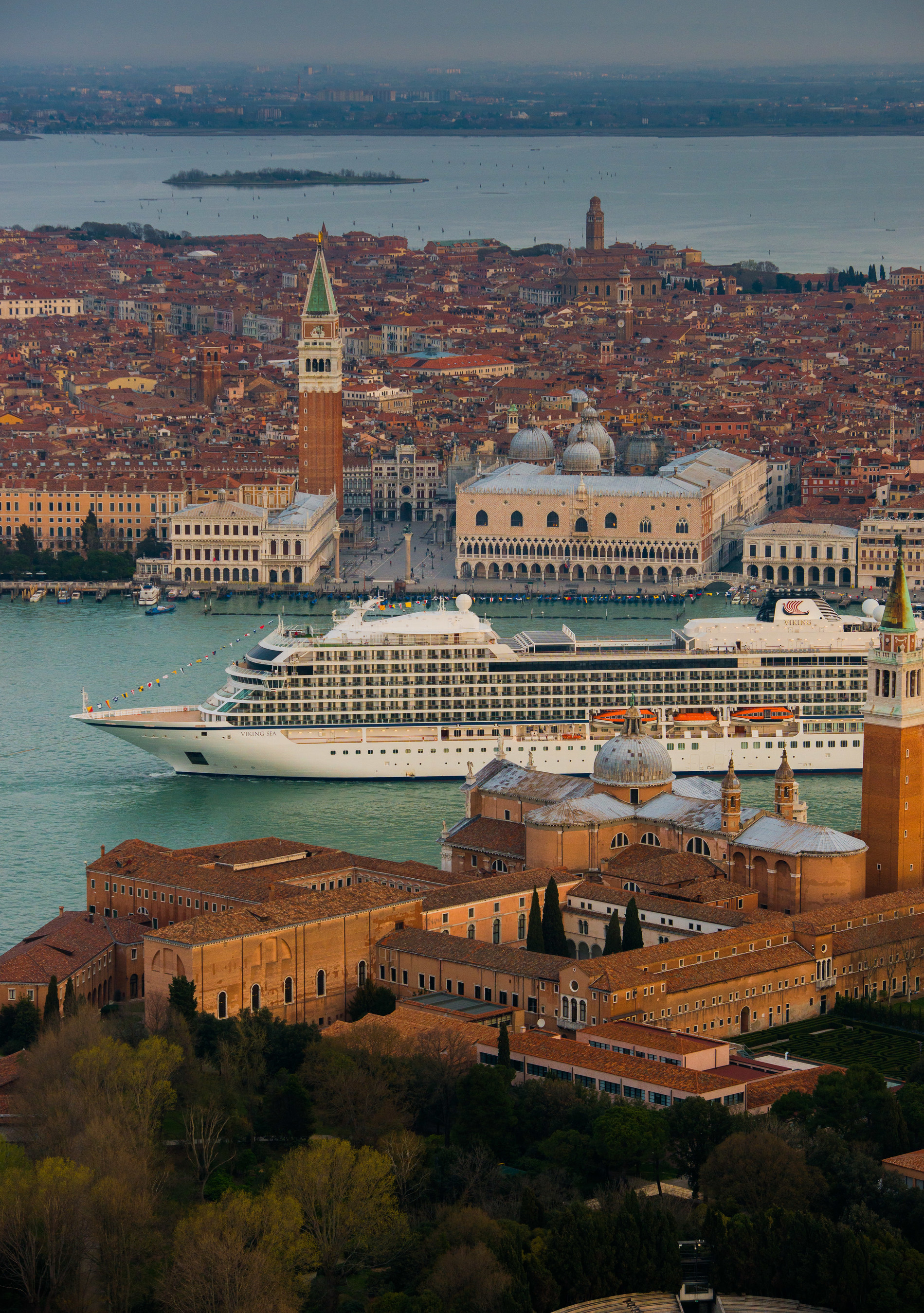 Viking Sea, the second ship from Viking Ocean Cruises, seen arriving in Venice, Italy. The 930-passenger ship is now on its maiden voyage and will be officially christened in London on May 5. Visit www.vikingoceancruises.com for more information.