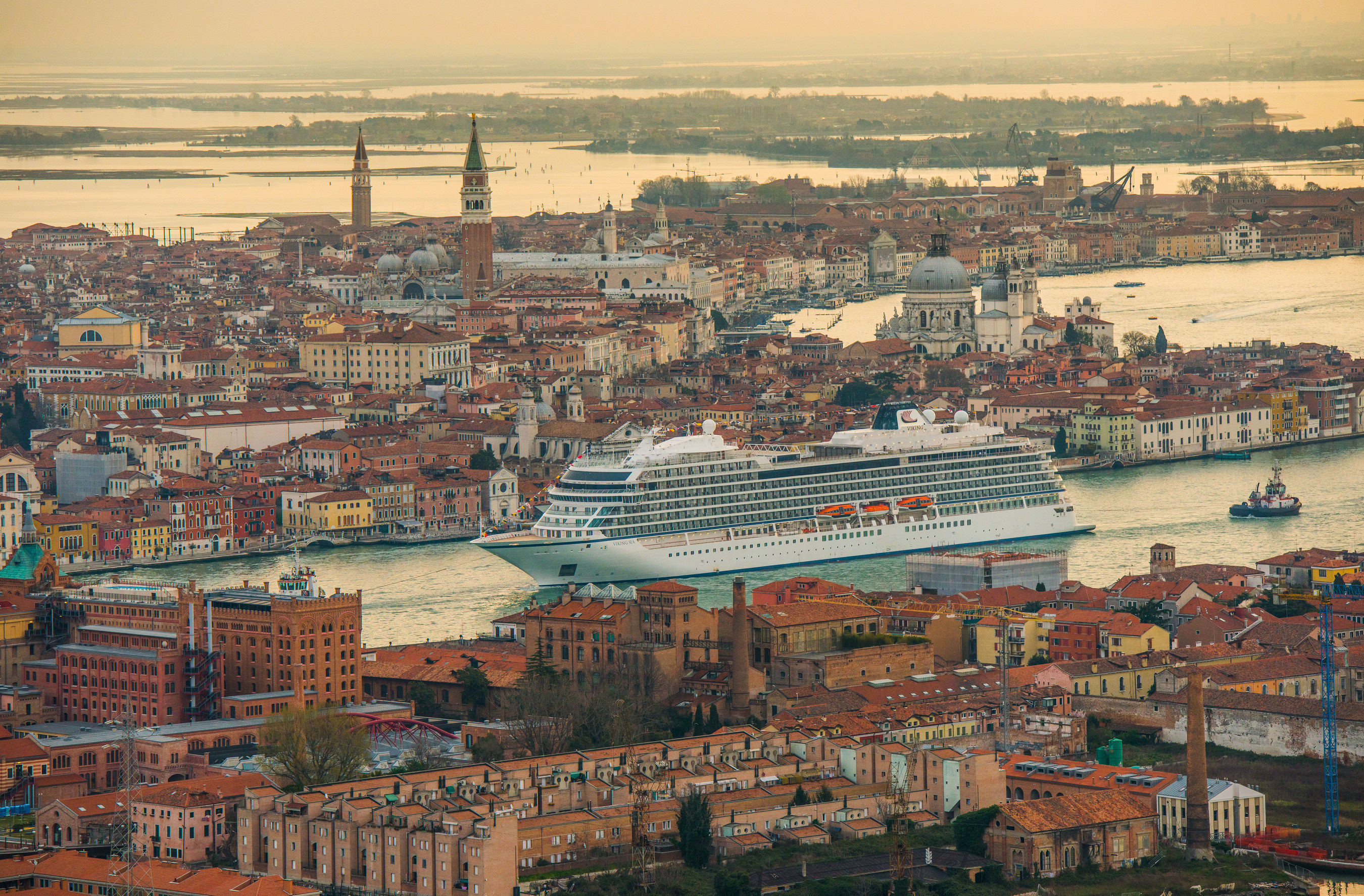 Viking Sea, the second ship from Viking Ocean Cruises, seen arriving in Venice, Italy. The 930-passenger ship is now on its maiden voyage and will be officially christened in London on May 5. Visit www.vikingoceancruises.com for more information.