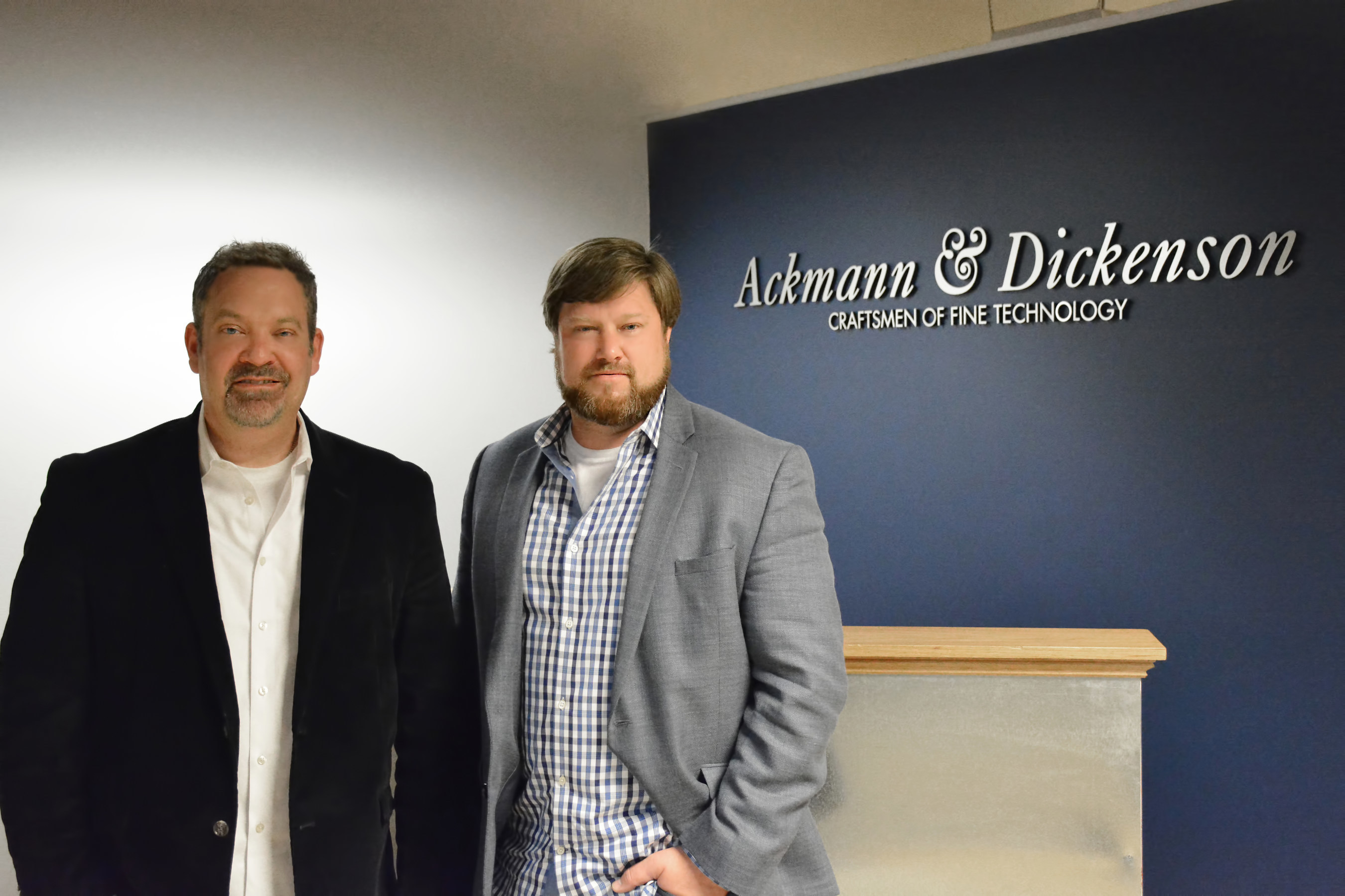 Mike Ackmann, left, and Andrew Dickenson, right.