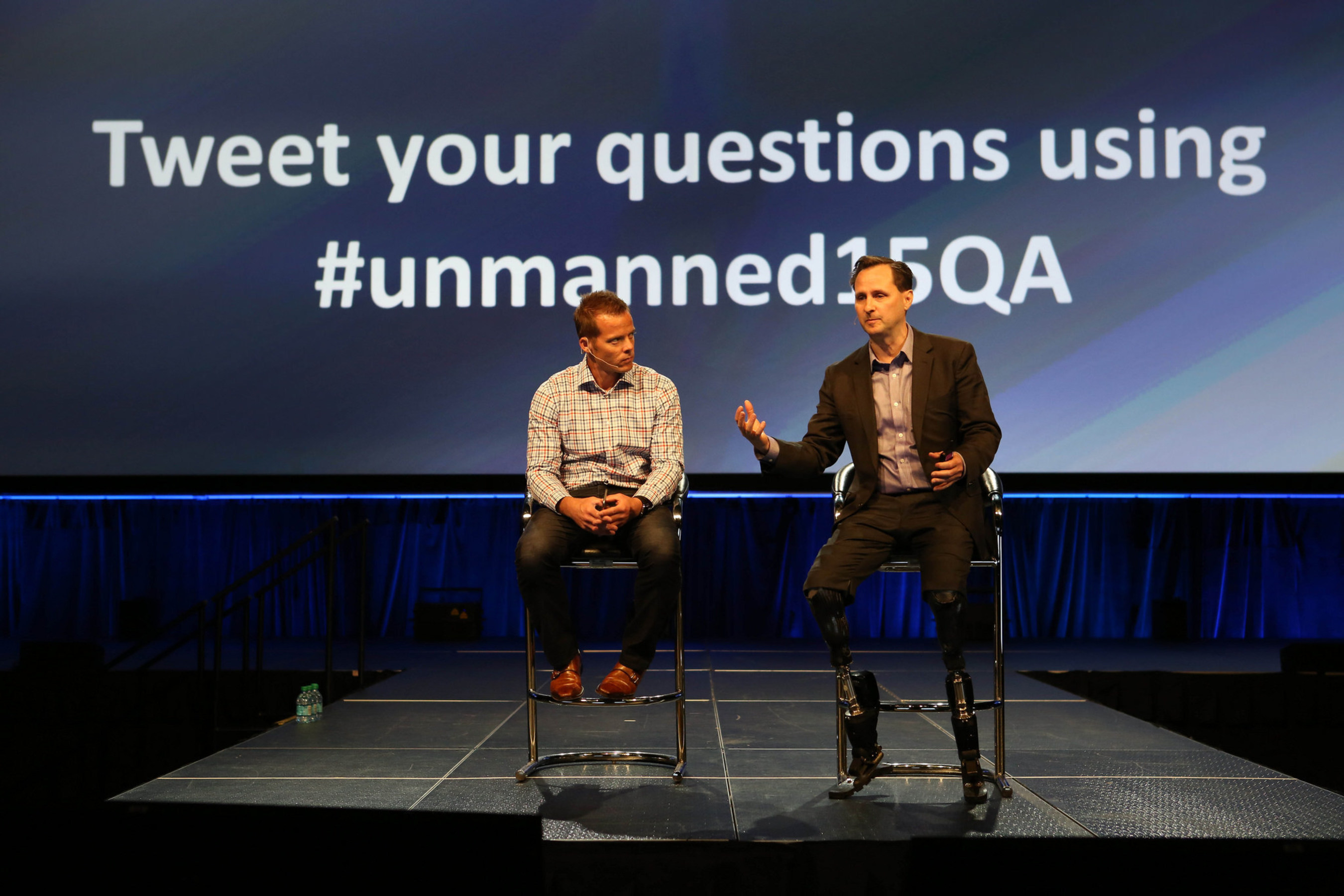 Dr. Hugh Herr answers questions about the future of bionics at AUVSI's conference in 2015, hosted by Colin Guinn of 3D Robotics.