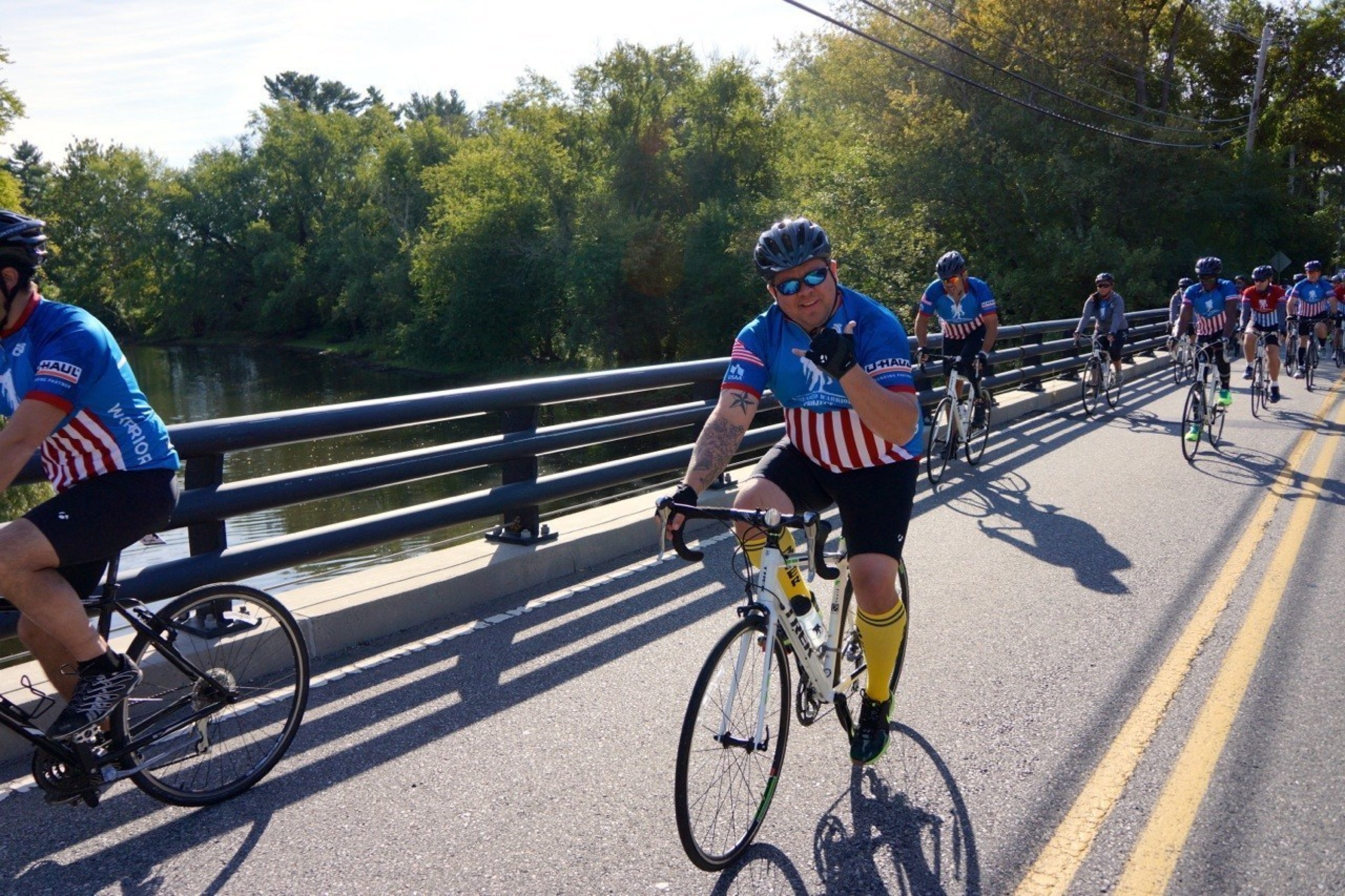 WWP Alumni ride around Boston during the 2015 Soldier Ride Community Ride.