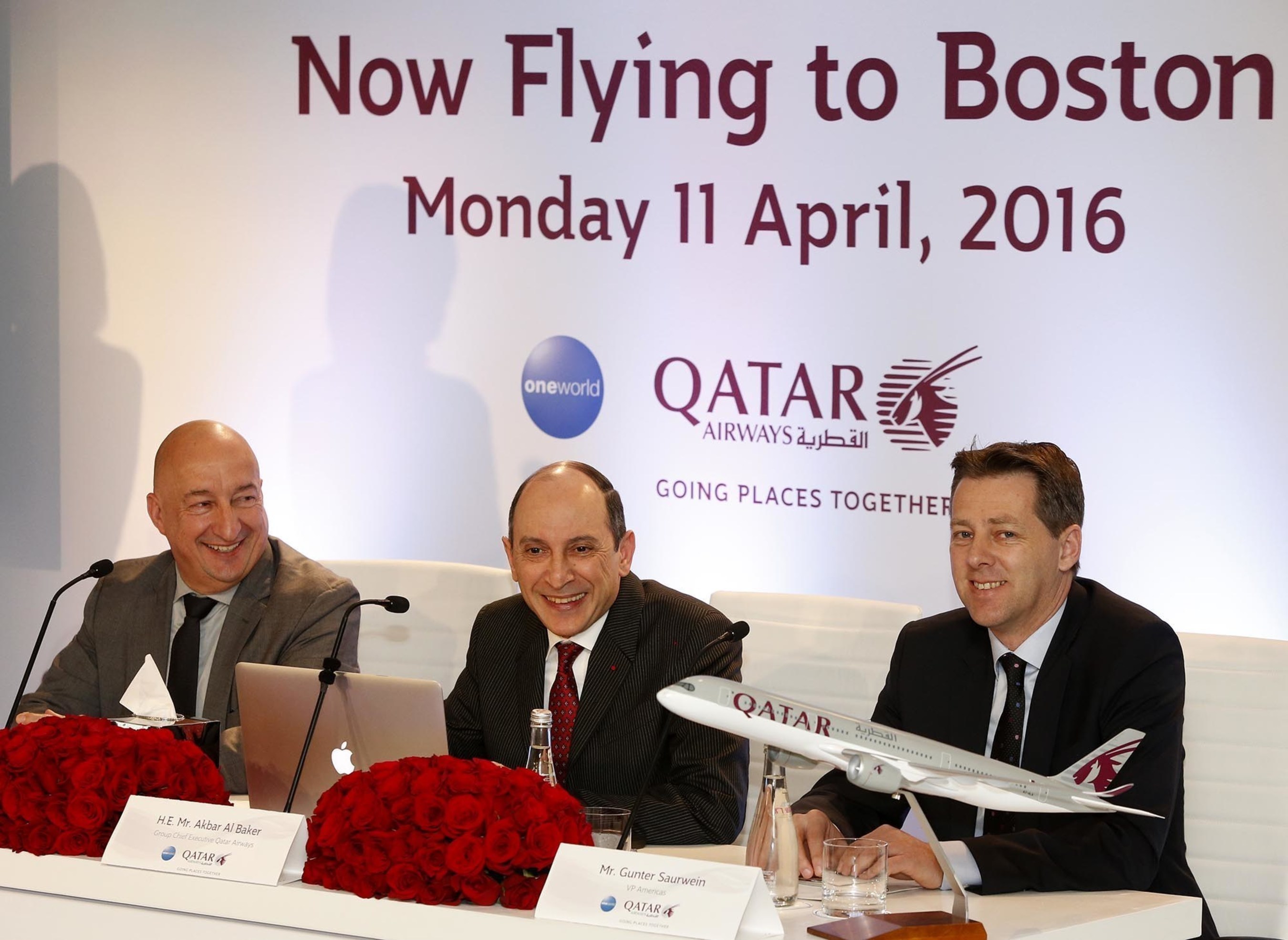 Qatar Airways Holds Press Conference to mark the start of the airline's Boston route Launch