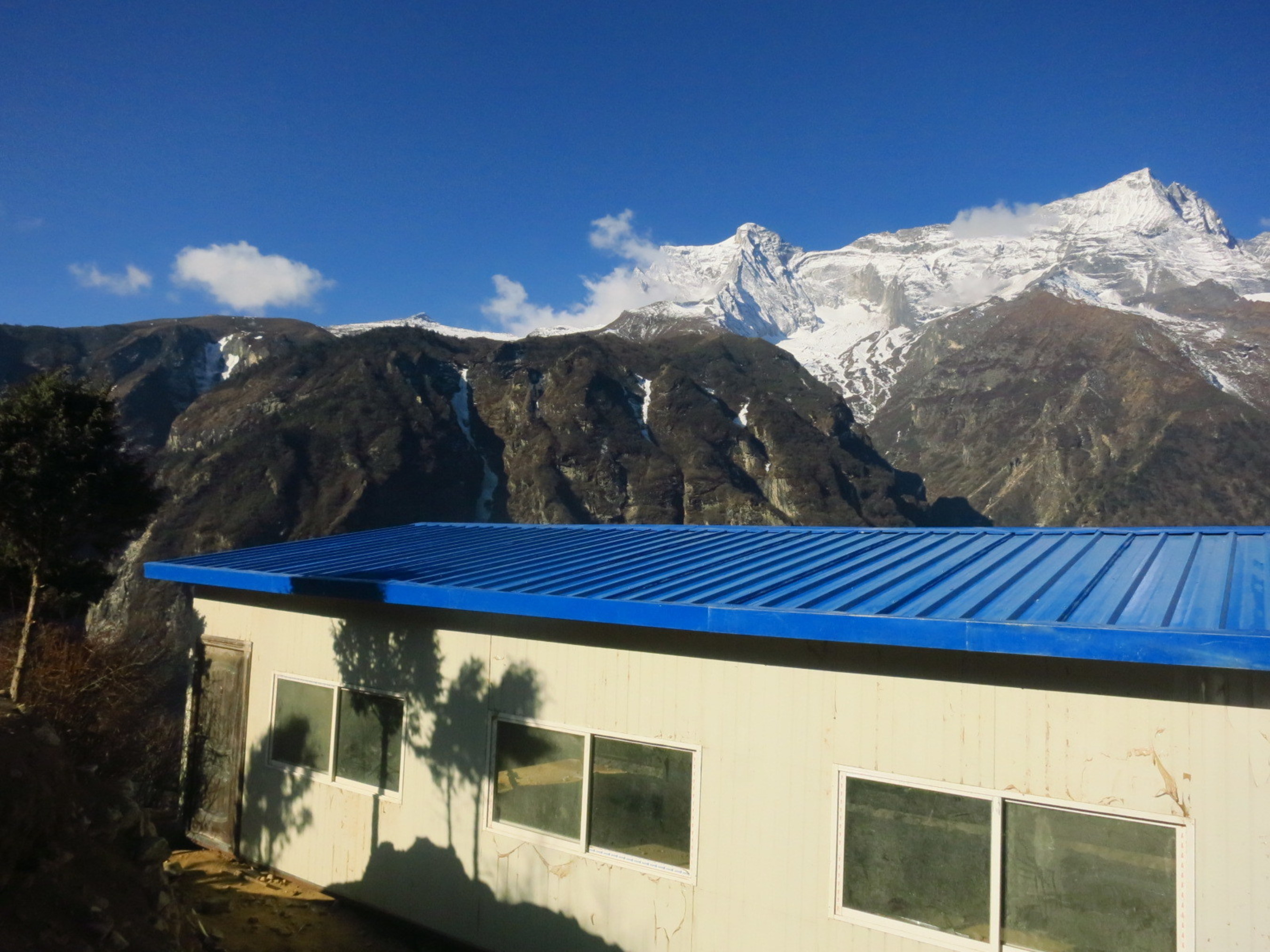 Namche Bazaar relief center in Nepal's Everest region. The new center will be stocked with essential supplies that can be accessed by the community in the event of a natural disaster. REI Adventures worked closely with its in-country guide team, Sagarmatha Buffer Zone Authority and Sagarmatha Pollution Control Committee.