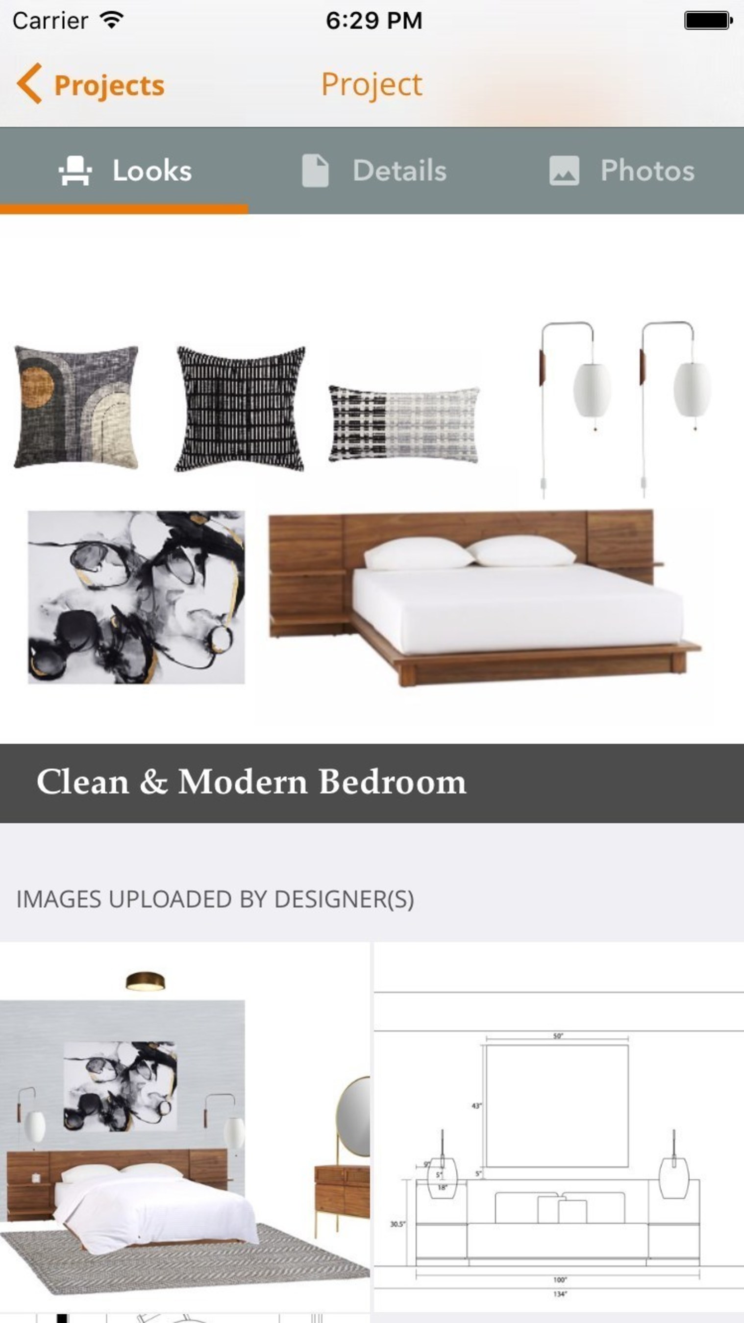 On the NousDecor app, a user can review completed looks, 3D renderings, design elevations and more all on the mobile device. In addition to uploading photos of rooms or inspiration via the app, this real-time communication with the design team makes the experience more streamlined and optimizes for beautiful design.