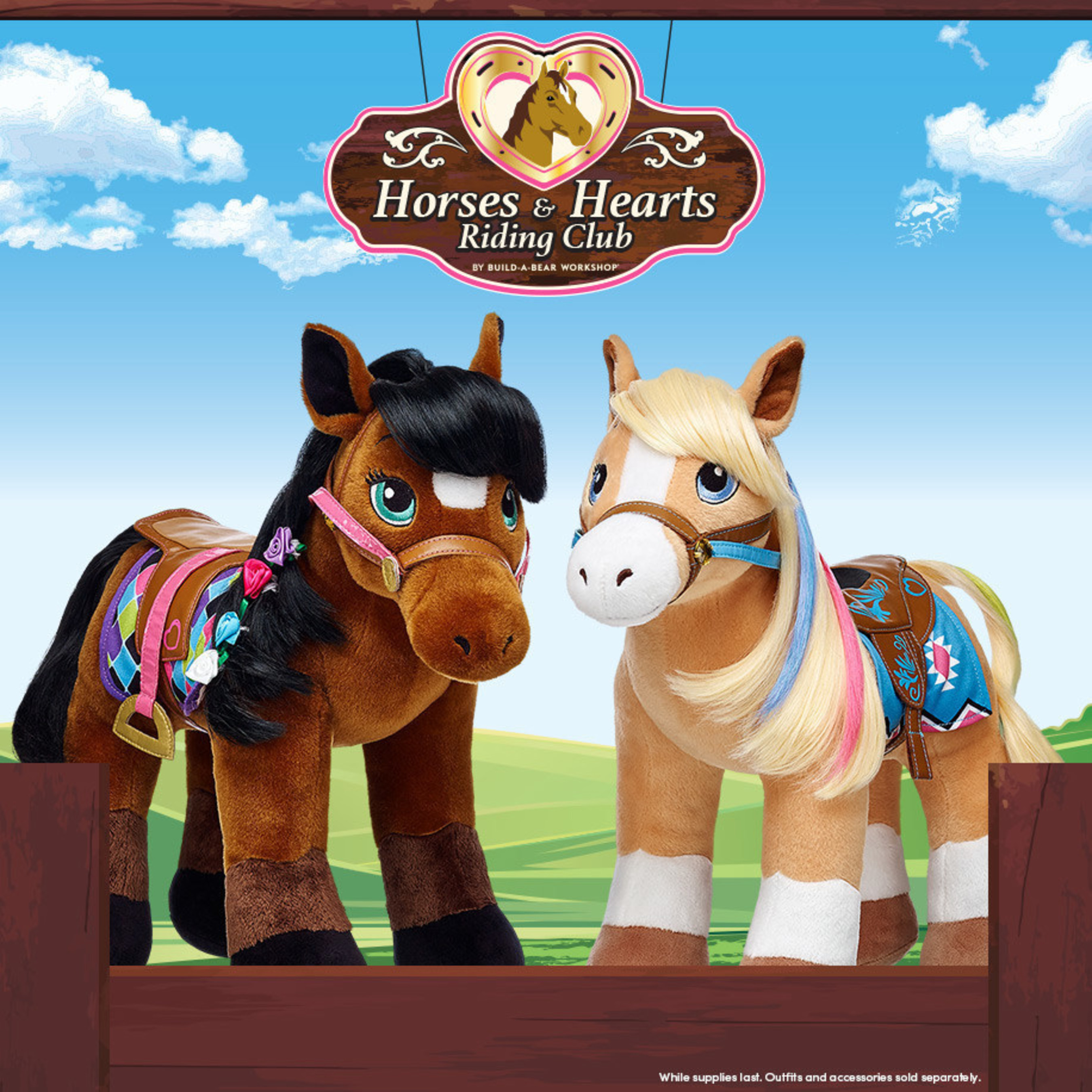 Build A Bear Jeans with Horses Hearts Princess Stitching 