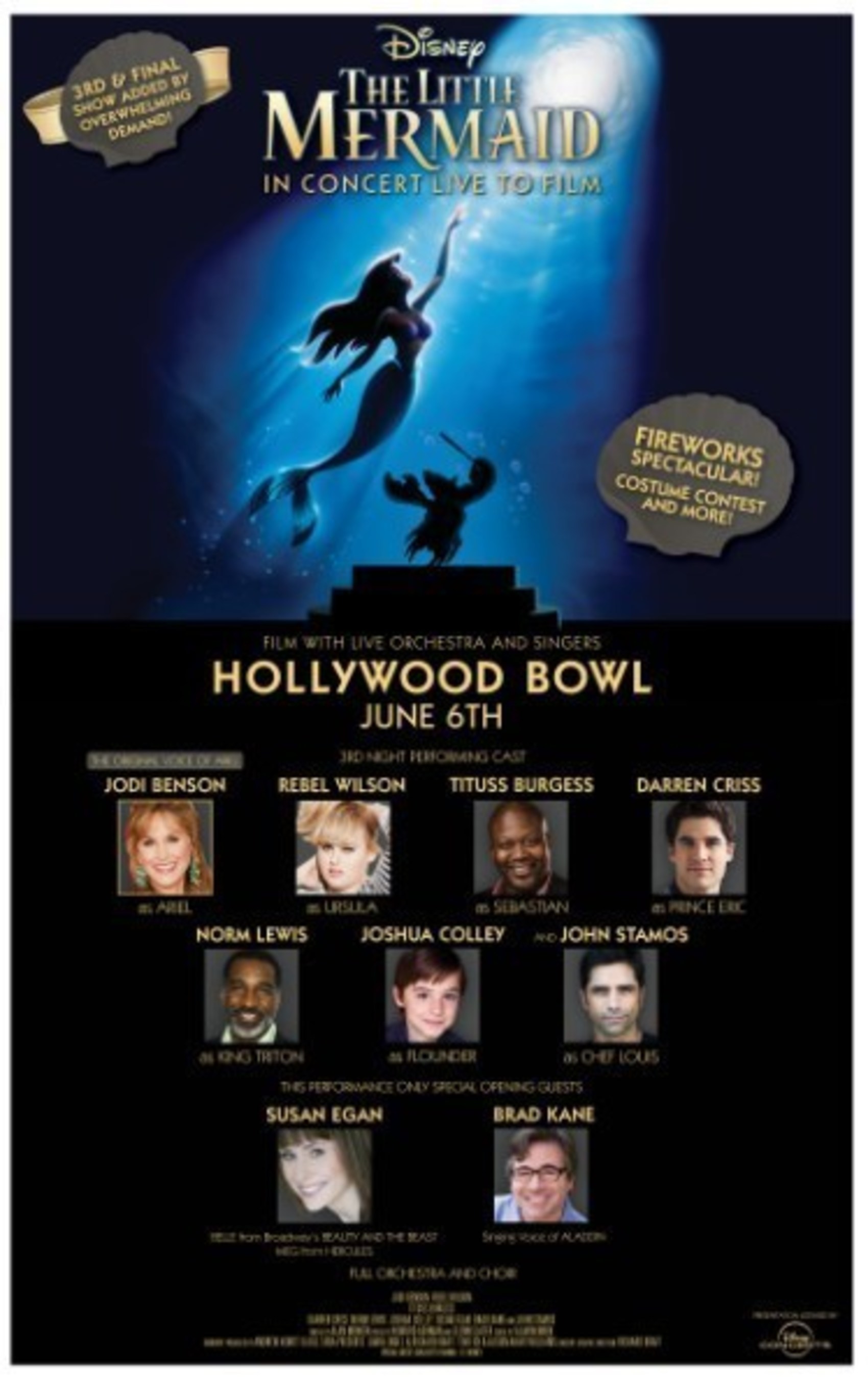'DISNEY'S THE LITTLE MERMAID LIVE IN CONCERT' PERFORMED WITH ORCHESTRA LIVE TO FILM, MONDAY, JUNE 6