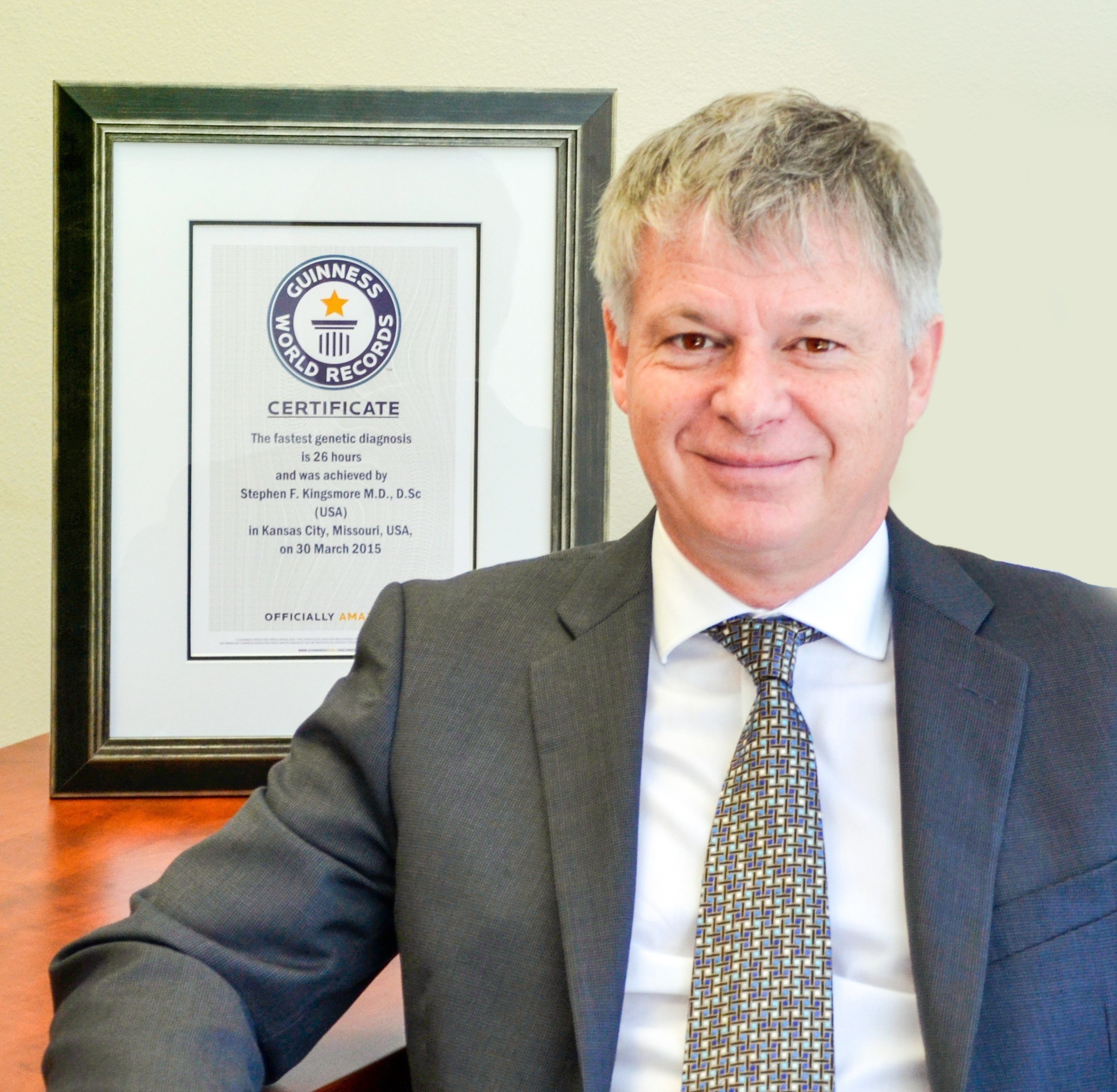 Stephen Kingsmore, M.D., D.Sc., President & CEO, Rady Children's Institute for Genomic Medicine, holds the Guinness World Record title for Fastest Genetic Diagnosis.
