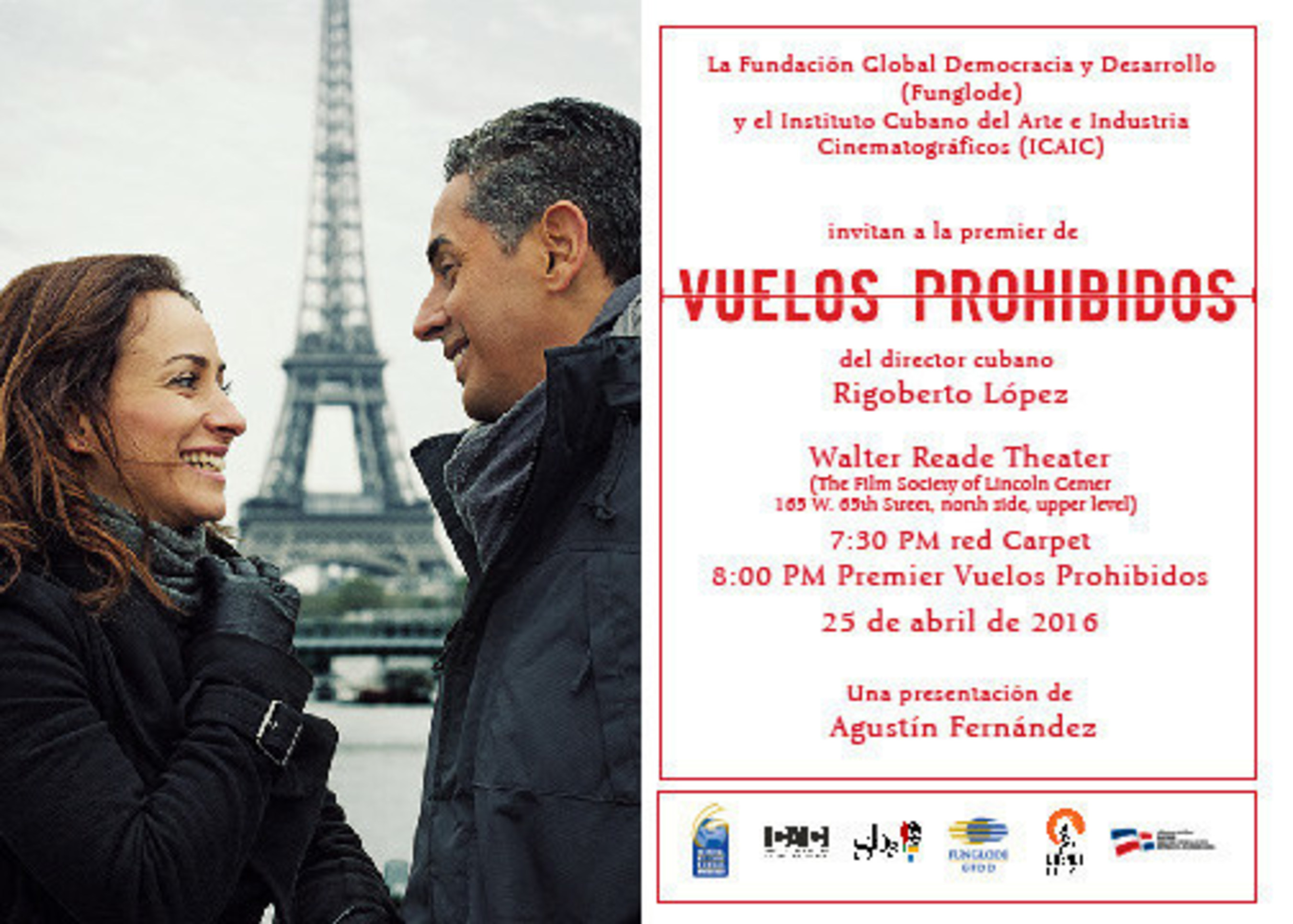 Mega 97.9FM, 93.1FM Amor presentan en Nueva York la cinta cinematografica "Vuelos Prohibidos", de Rigoberto Lopez