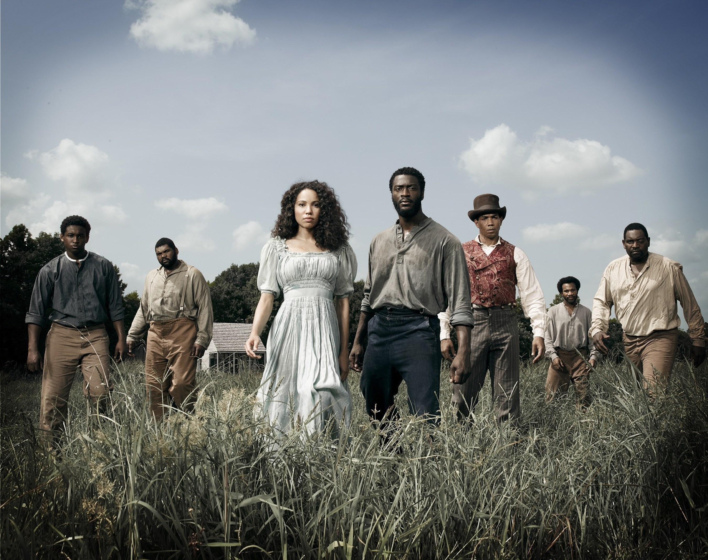 (LEFT TO RIGHT):  Renwick Scott as Henry, Theodus Crane as Zeke, Jurnee Smollett-Bell as Rosalee, Aldis Hodge as Noah, Alano Miller as Cato, Johnny Ray Gill as Sam, and Mykelti Williamson as Moses