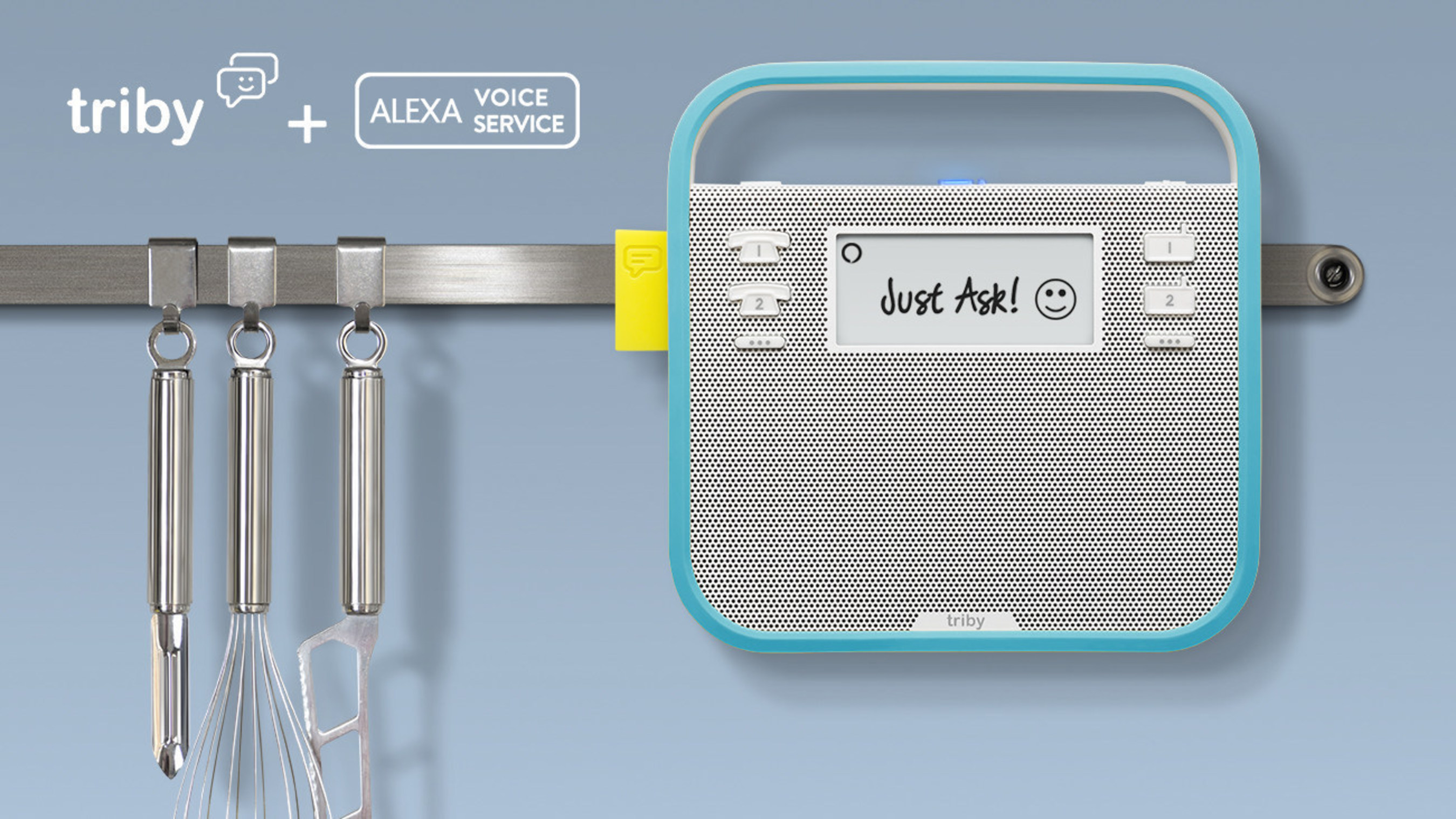 The Alexa-enabled Triby - a voice activated digital assistant, Internet radio, connected speaker, hands-free speakerphone, and connected message board all rolled into one.