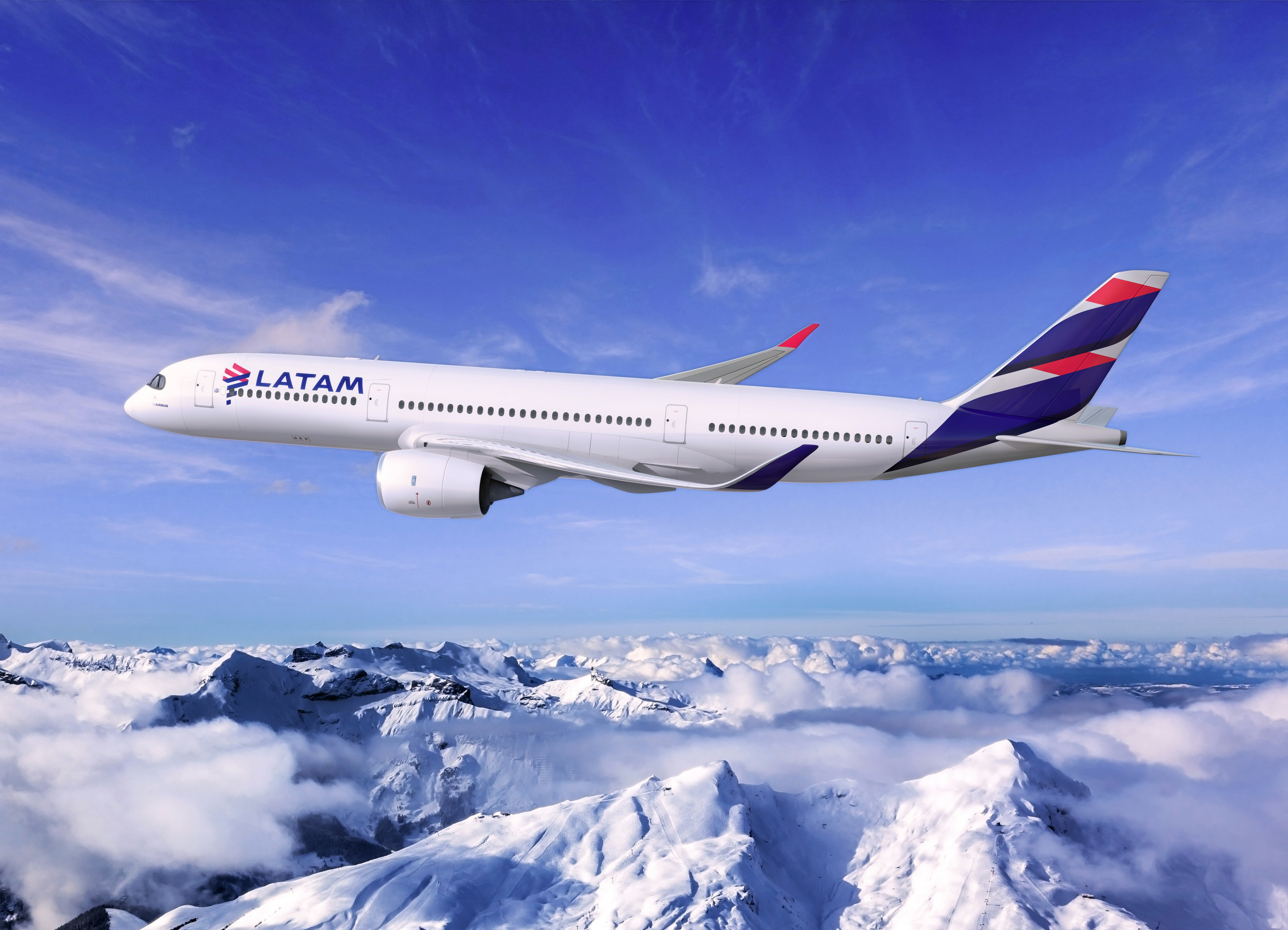 LATAM A350 over the Andes